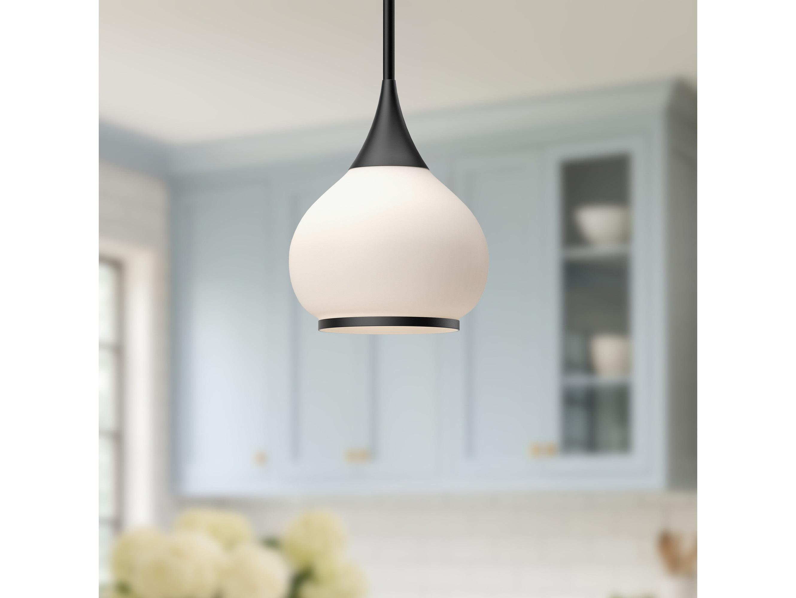 Alora Mood Hazel 1-Light Matte Black Mini Pendant