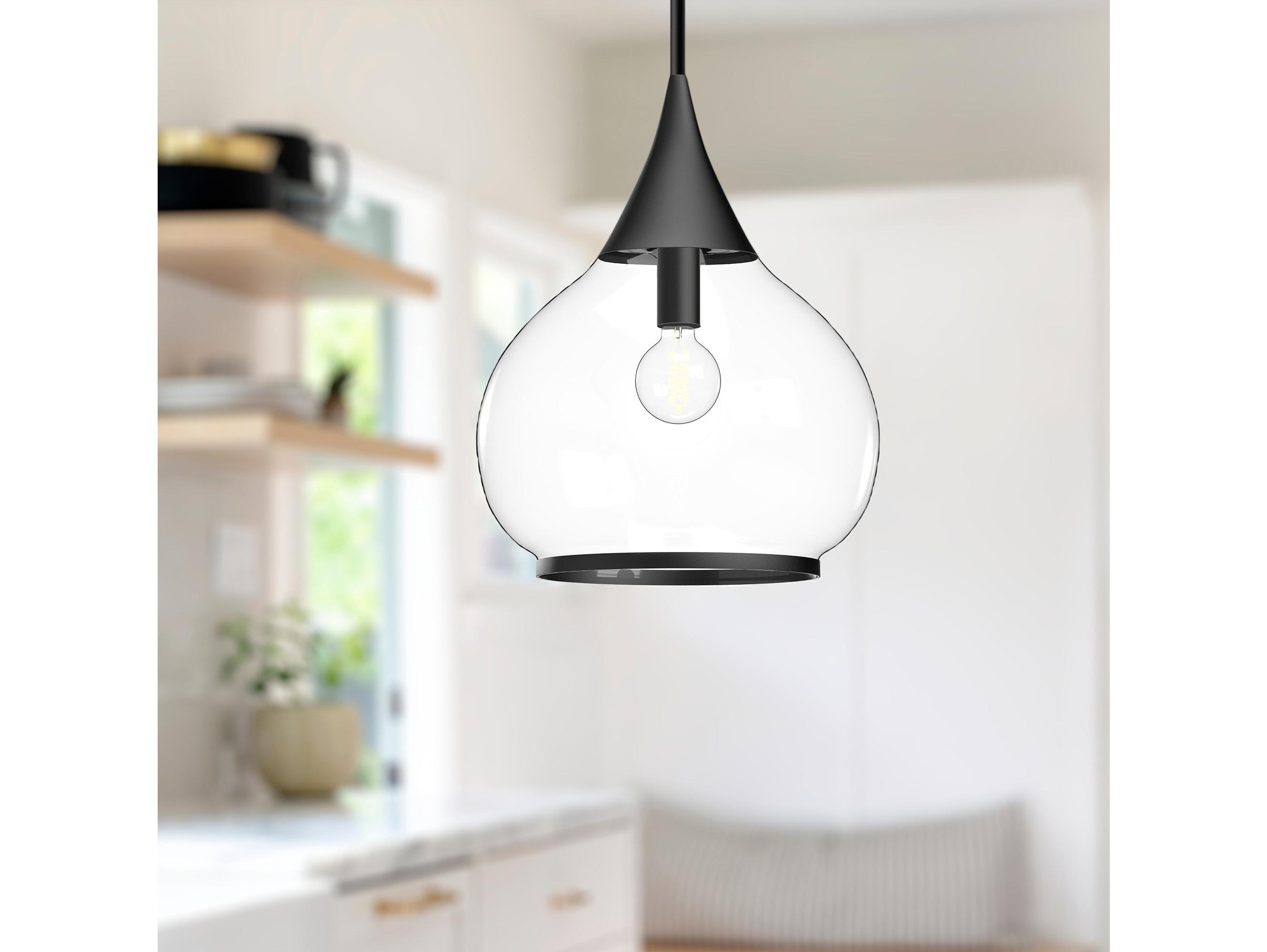 Alora Mood Hazel 1-Light Matte Black Pendant