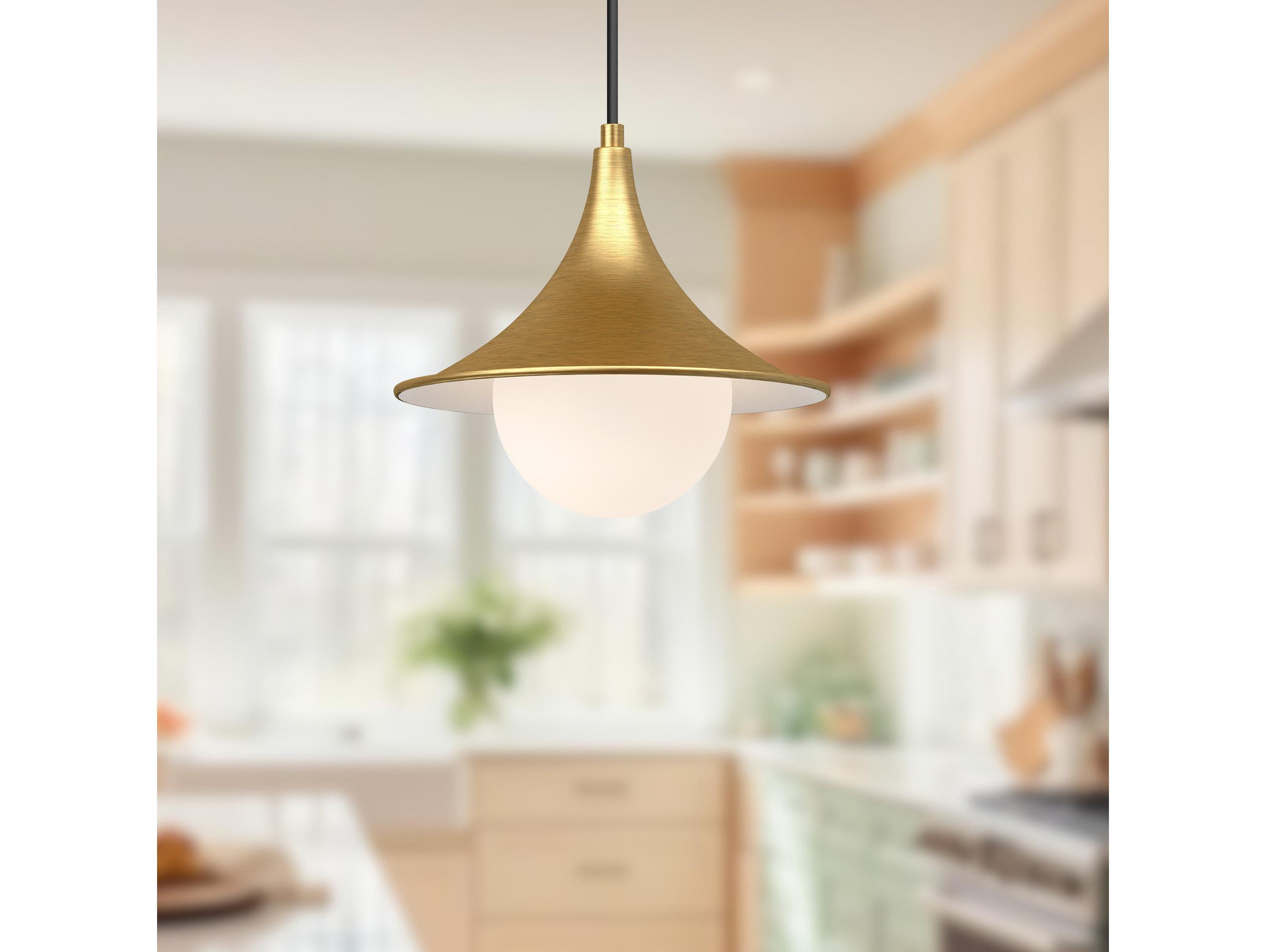 Alora Mood Fuji 1-Light Brushed Gold Mini Pendant