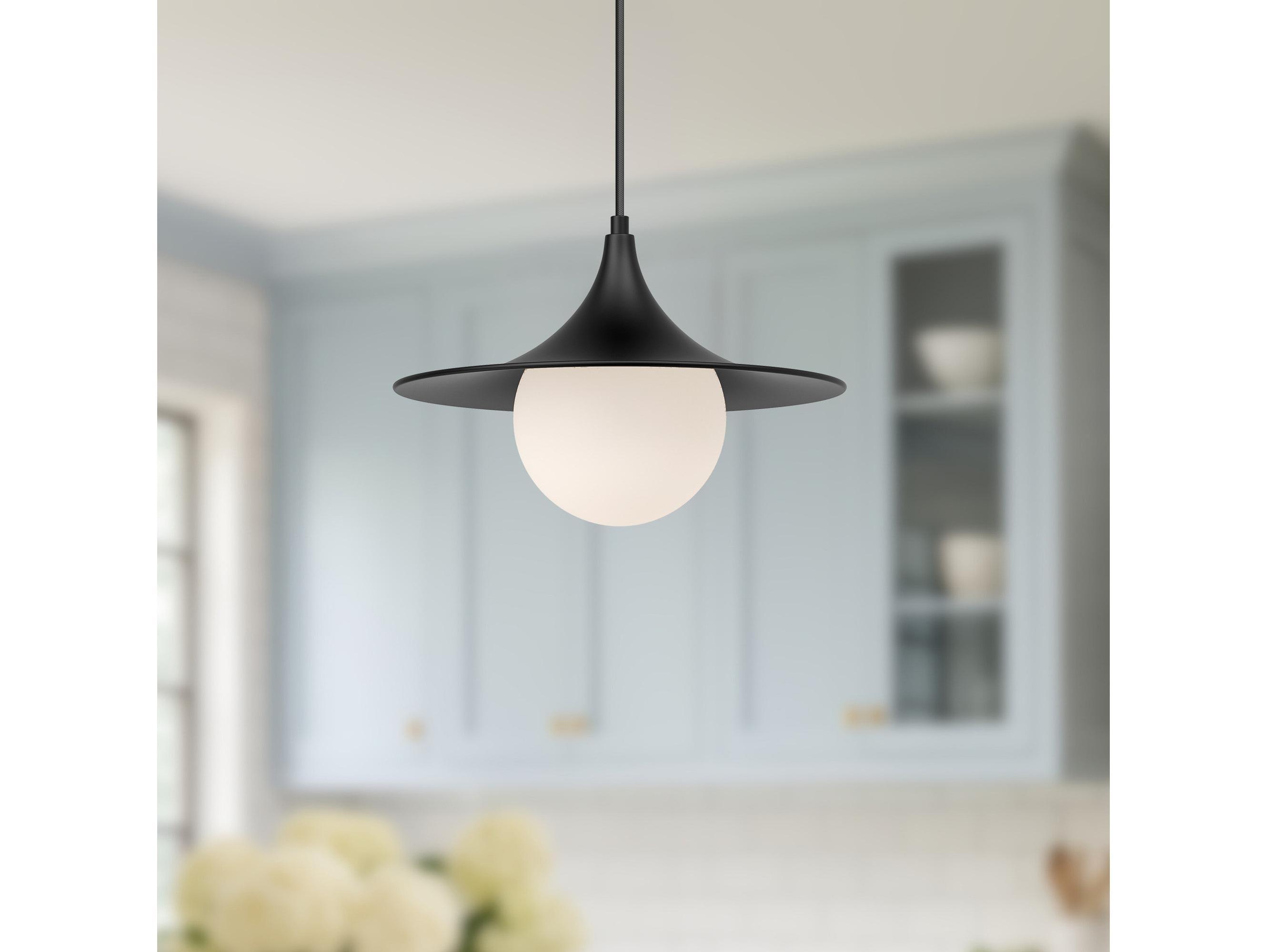 Alora Mood Fuji 1-Light Matte Black Pendant