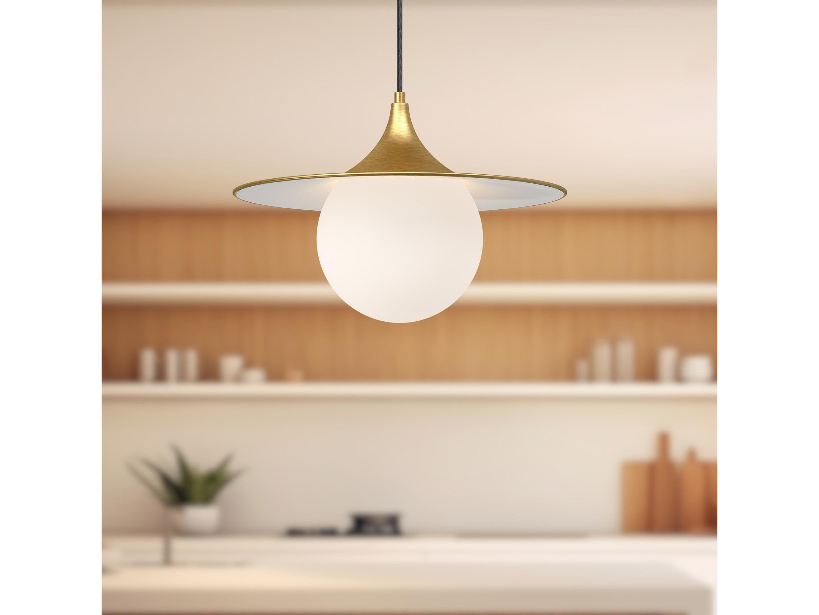 Alora Mood Fuji 1-Light Brushed Gold Pendant