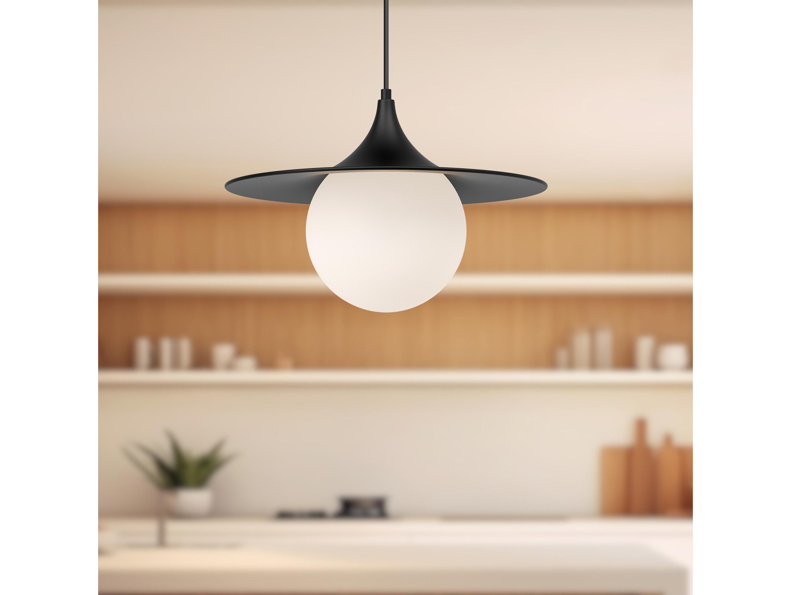 Alora Mood Fuji 1-Light Matte Black Pendant