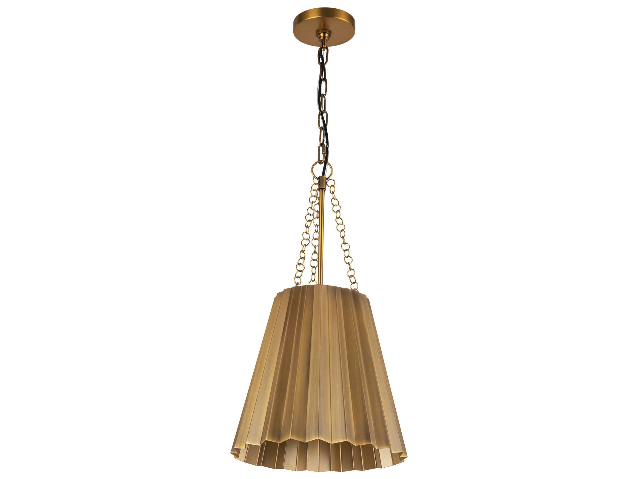 Alora Mood Plisse 1-Light Aged Gold Mini Pendant