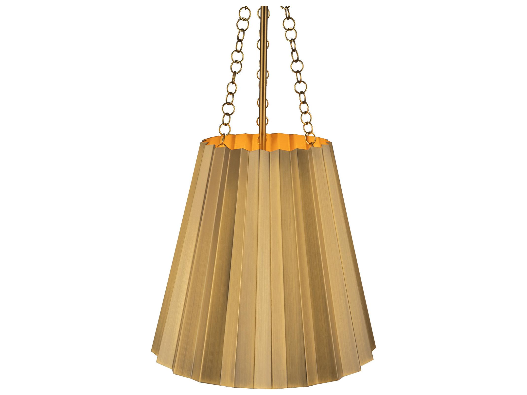 Alora Mood Plisse 1-Light Aged Gold Mini Pendant