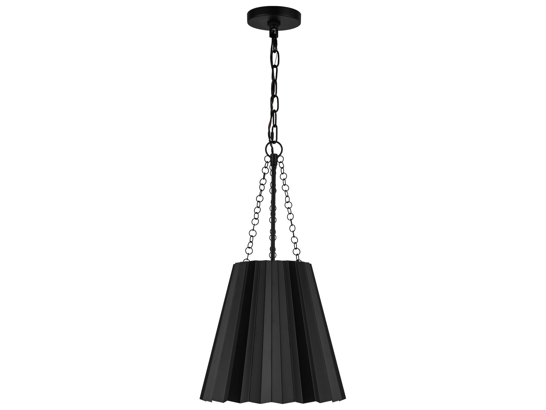 Alora Mood Plisse 1-Light Matte Black Mini Pendant