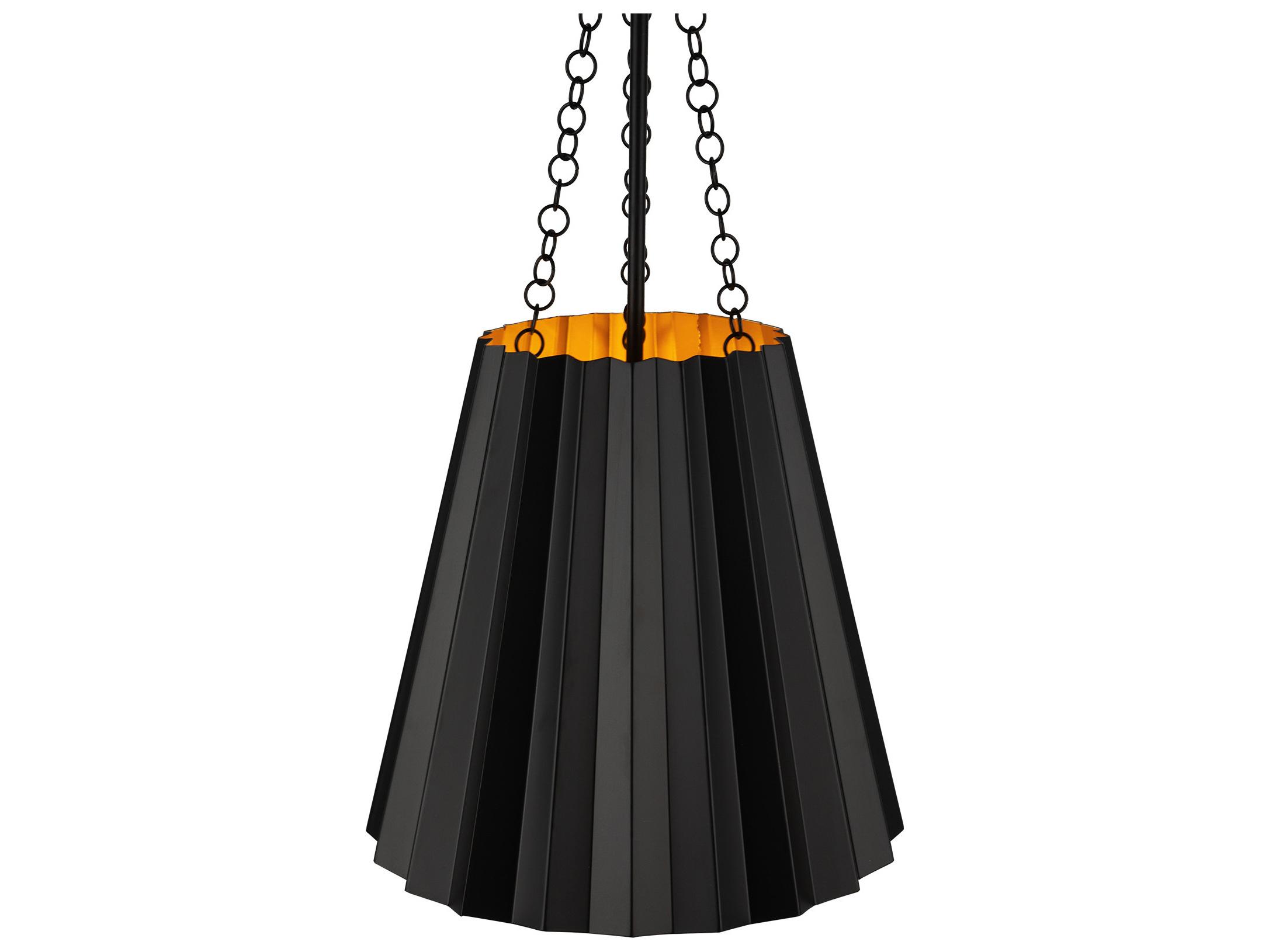 Alora Mood Plisse 1-Light Matte Black Mini Pendant