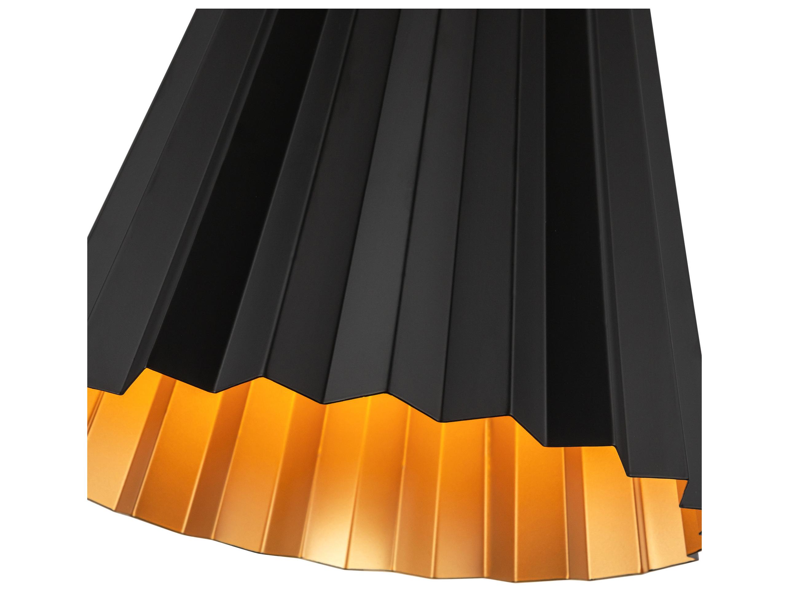 Alora Mood Plisse 1-Light Matte Black Mini Pendant