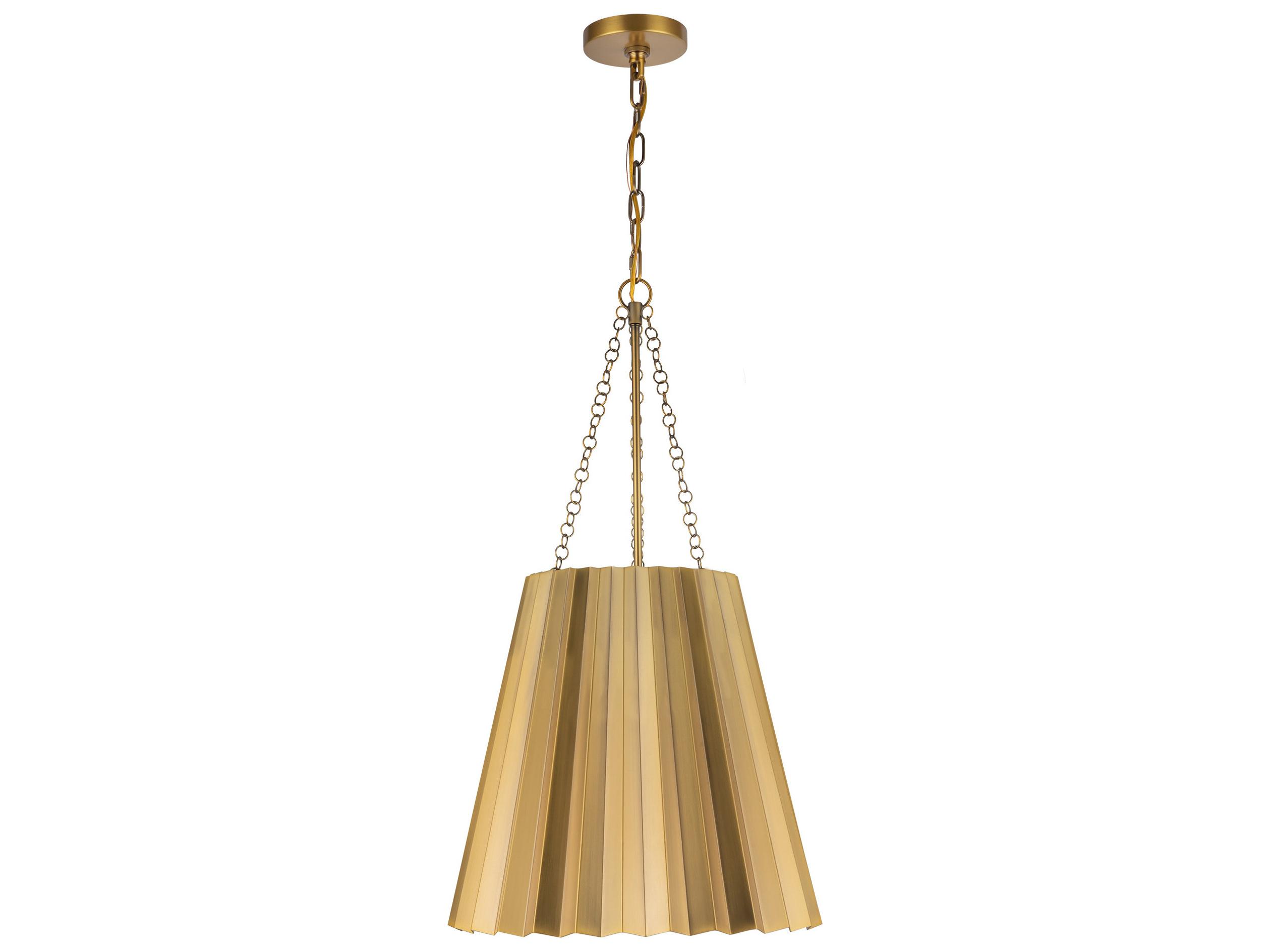 Alora Mood Plisse 1-Light Aged Gold Pendant