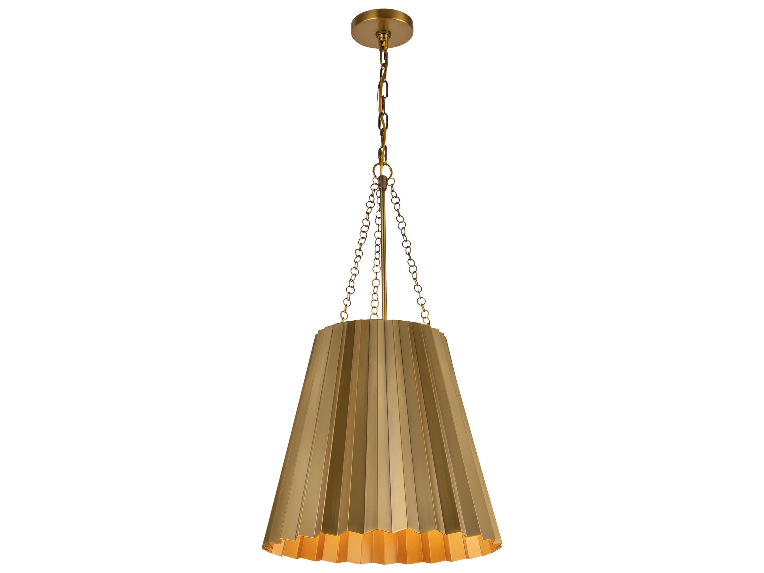 Alora Mood Plisse 1-Light Aged Gold Pendant