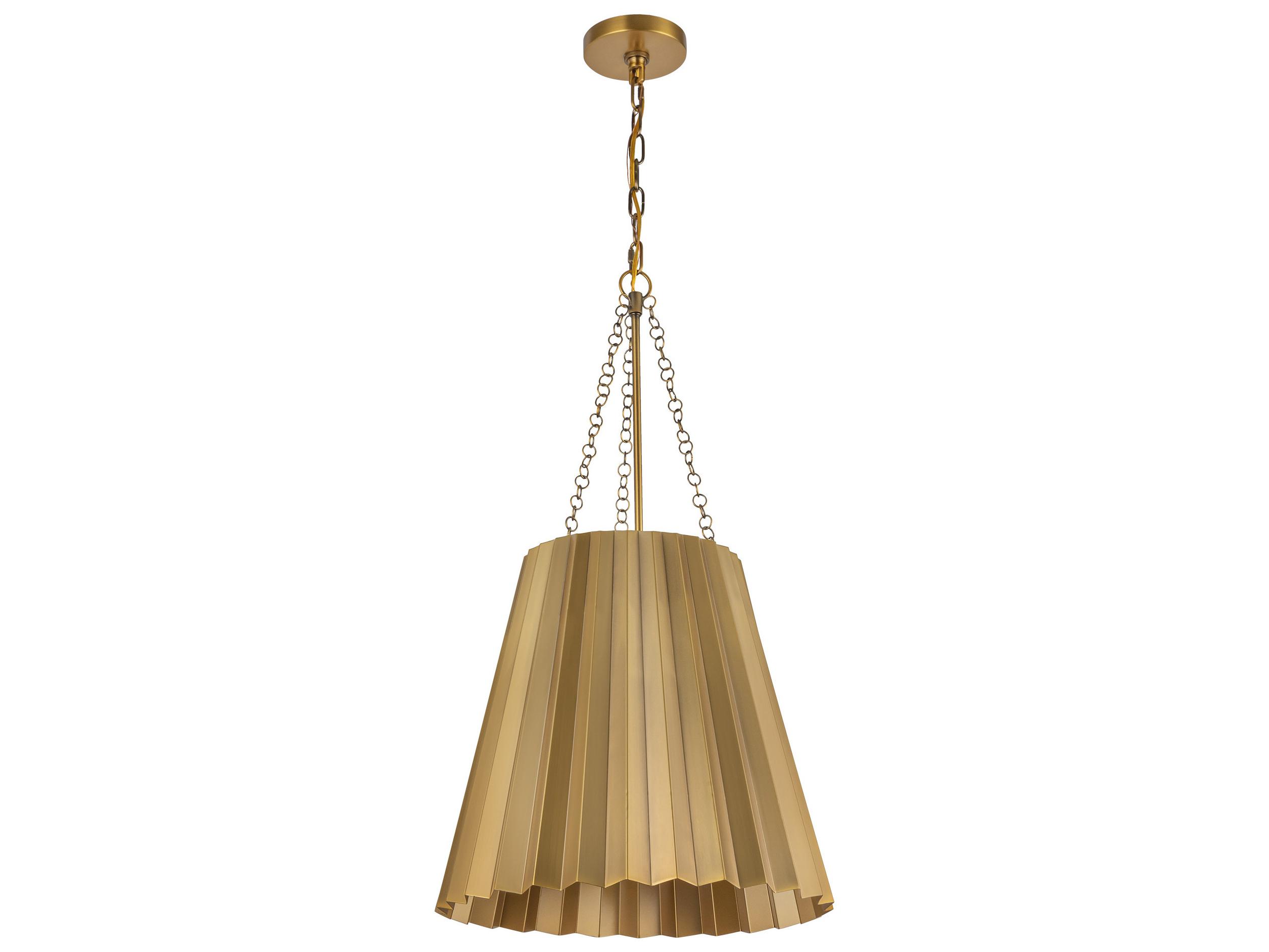 Alora Mood Plisse 1-Light Aged Gold Pendant