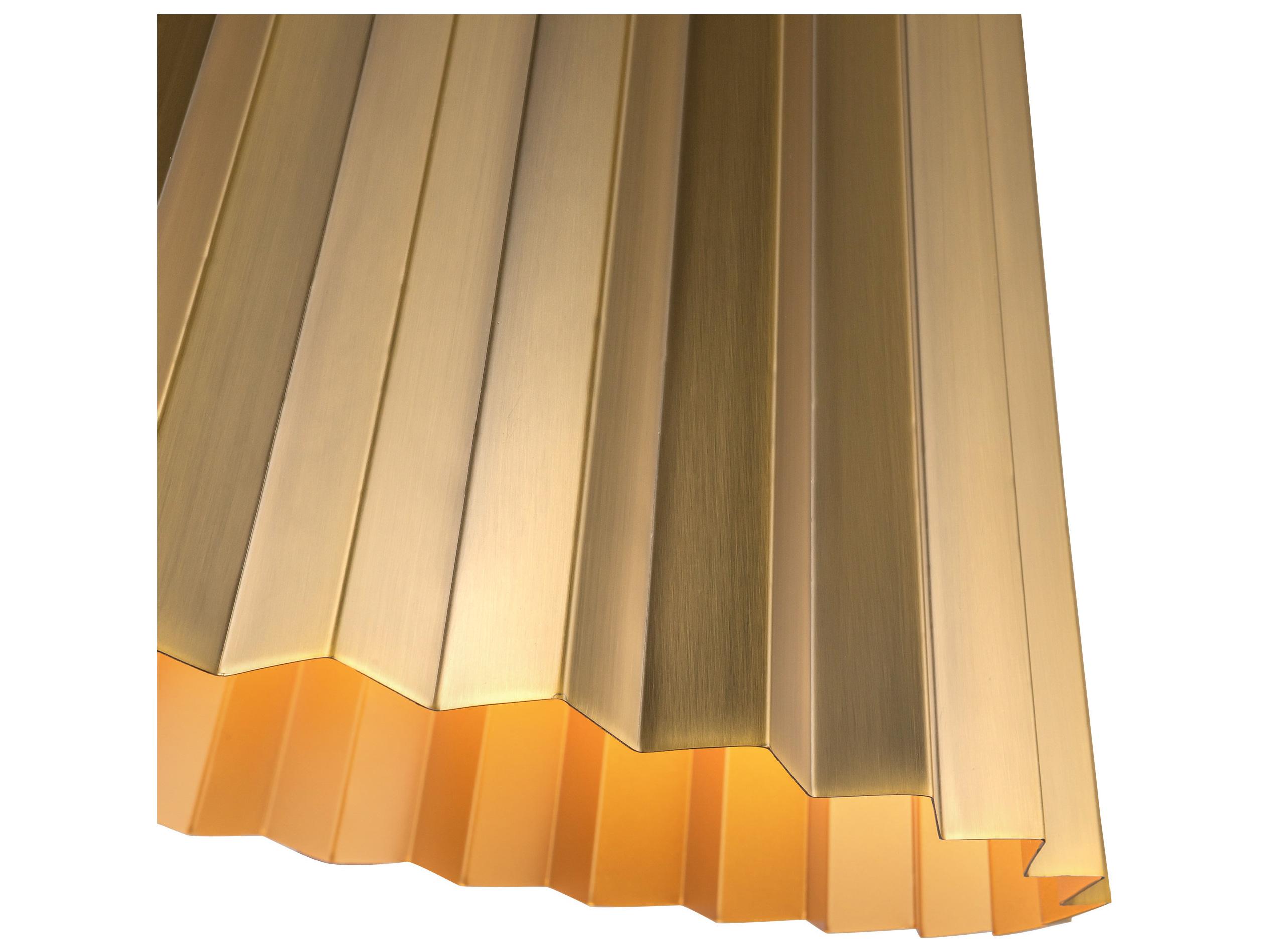 Alora Mood Plisse 1-Light Aged Gold Pendant