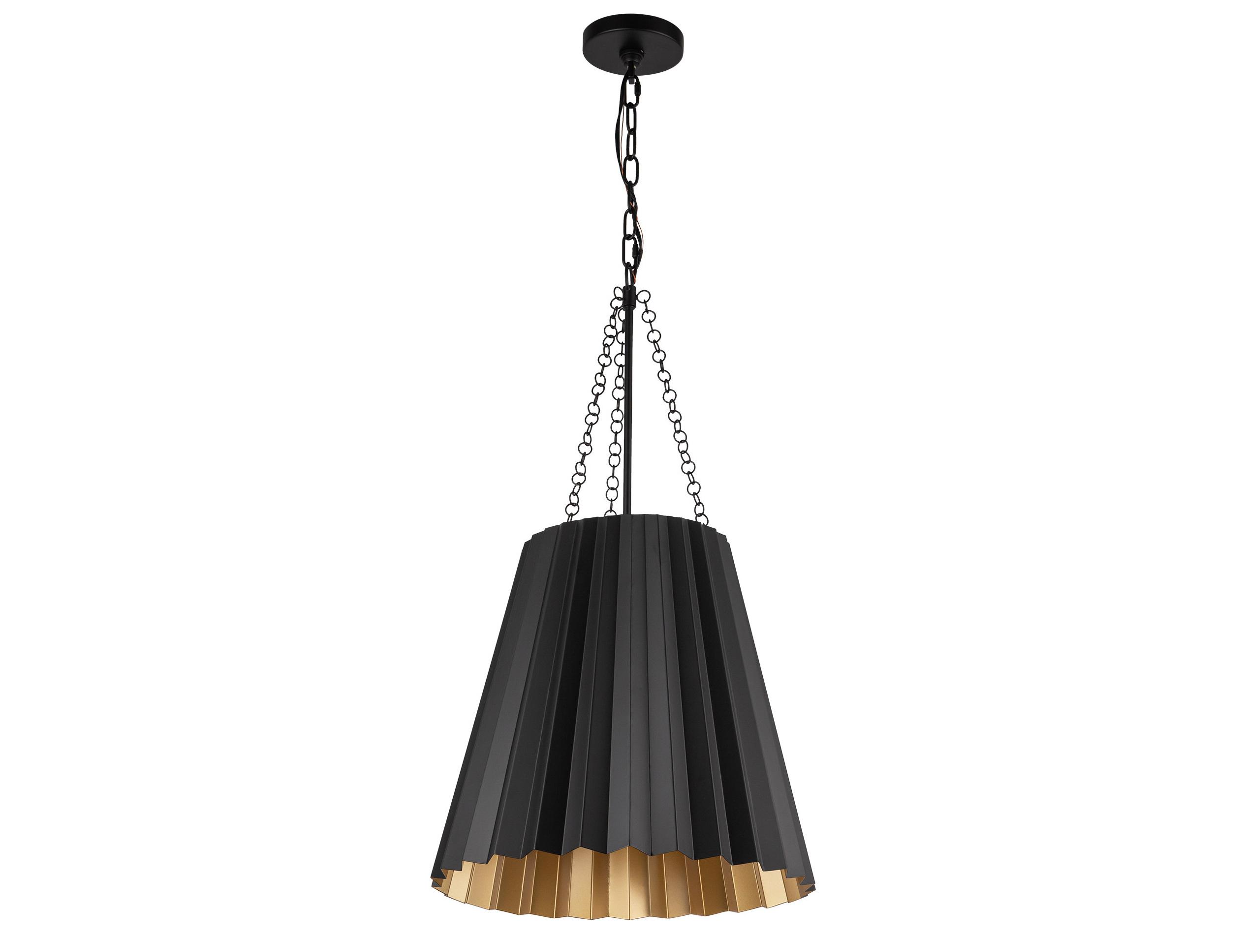 Alora Mood Plisse 1-Light Matte Black Pendant