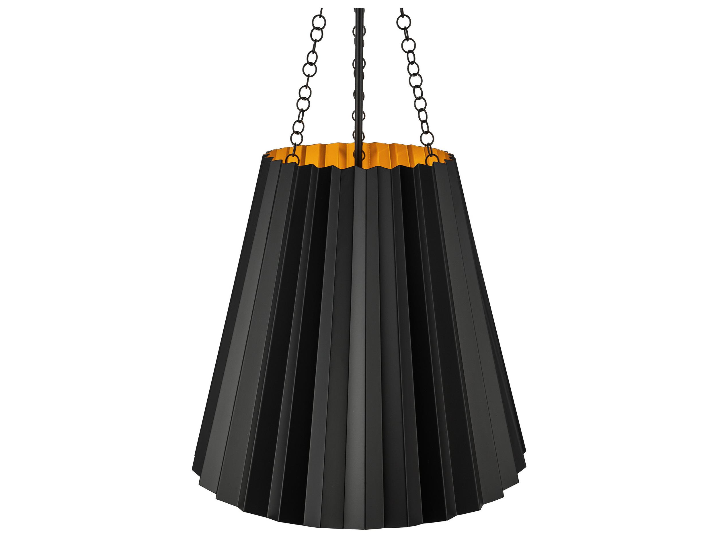 Alora Mood Plisse 1-Light Matte Black Pendant