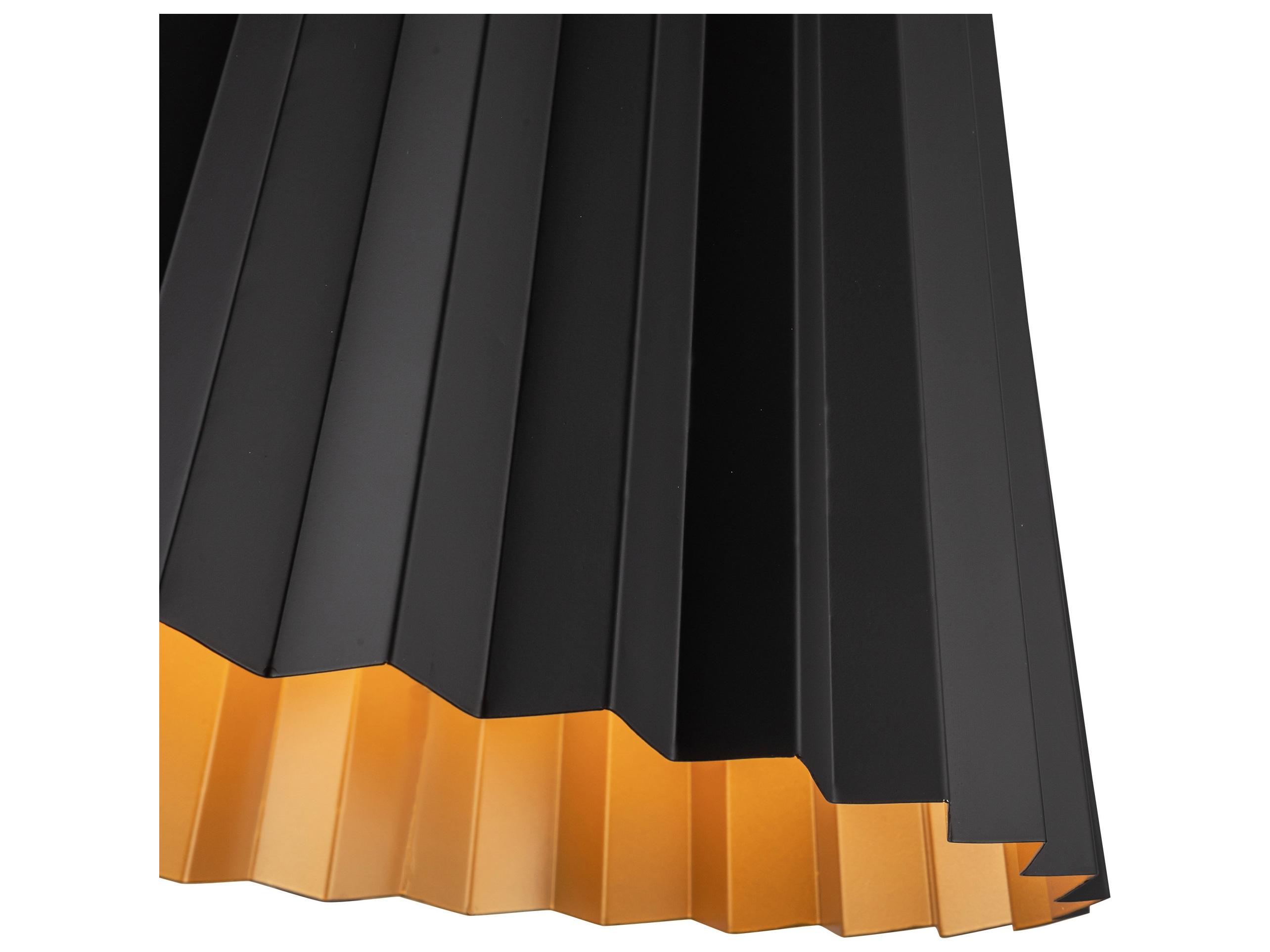 Alora Mood Plisse 1-Light Matte Black Pendant