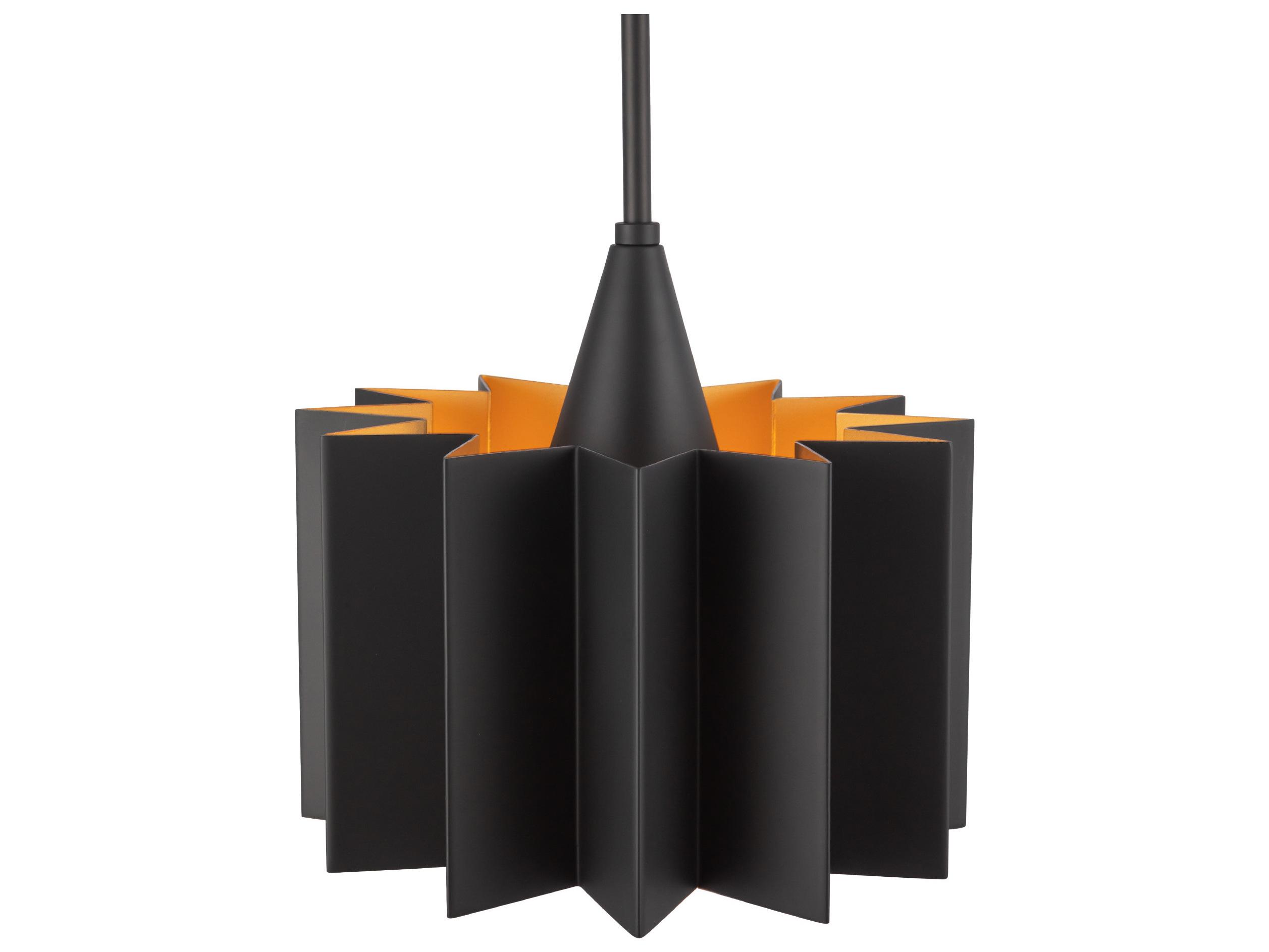 Alora Mood Plisse 1-Light Matte Black Geometric Mini Pendant