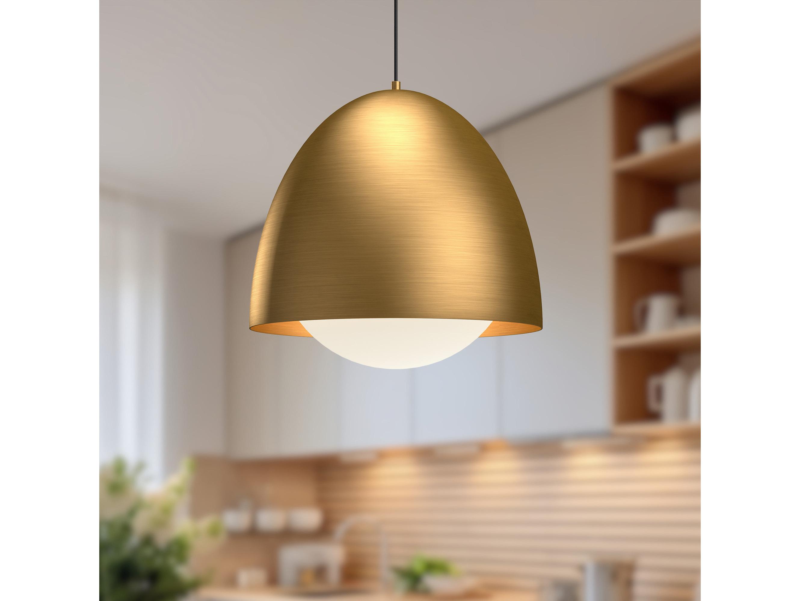 Alora Mood Kenji 1-Light Aged Gold Dome Pendant