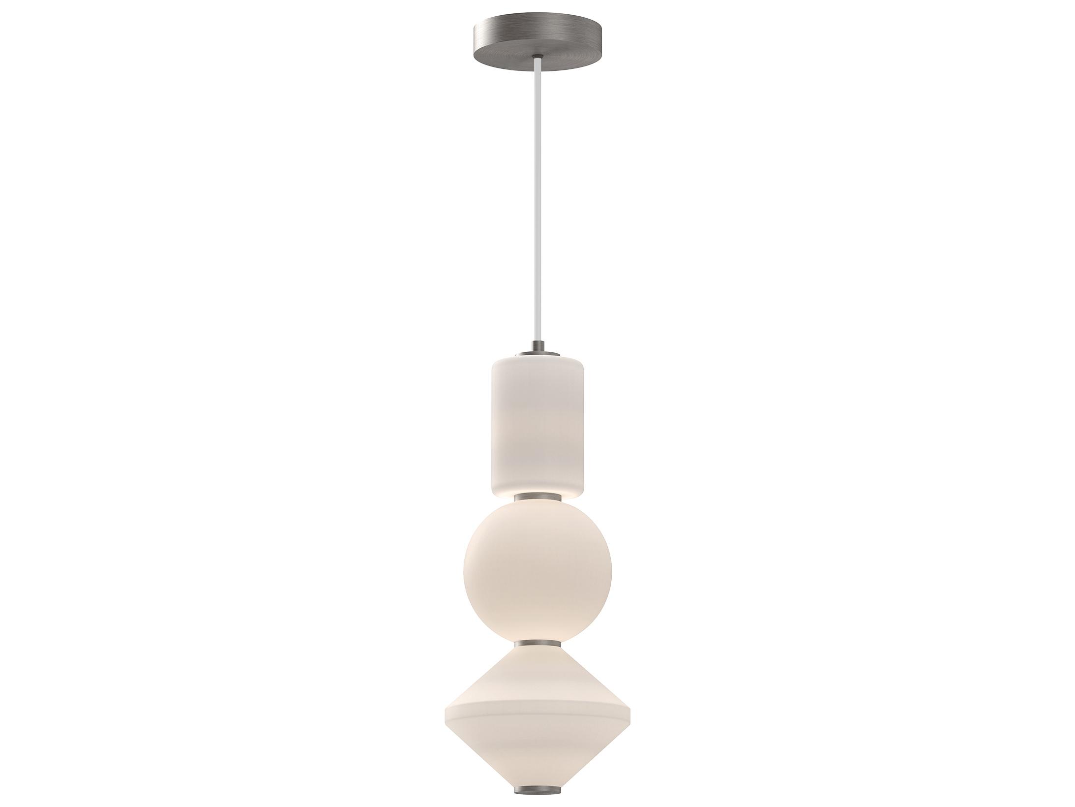 Alora Mood Bijou Brushed Nickel Geometric Mini Pendant