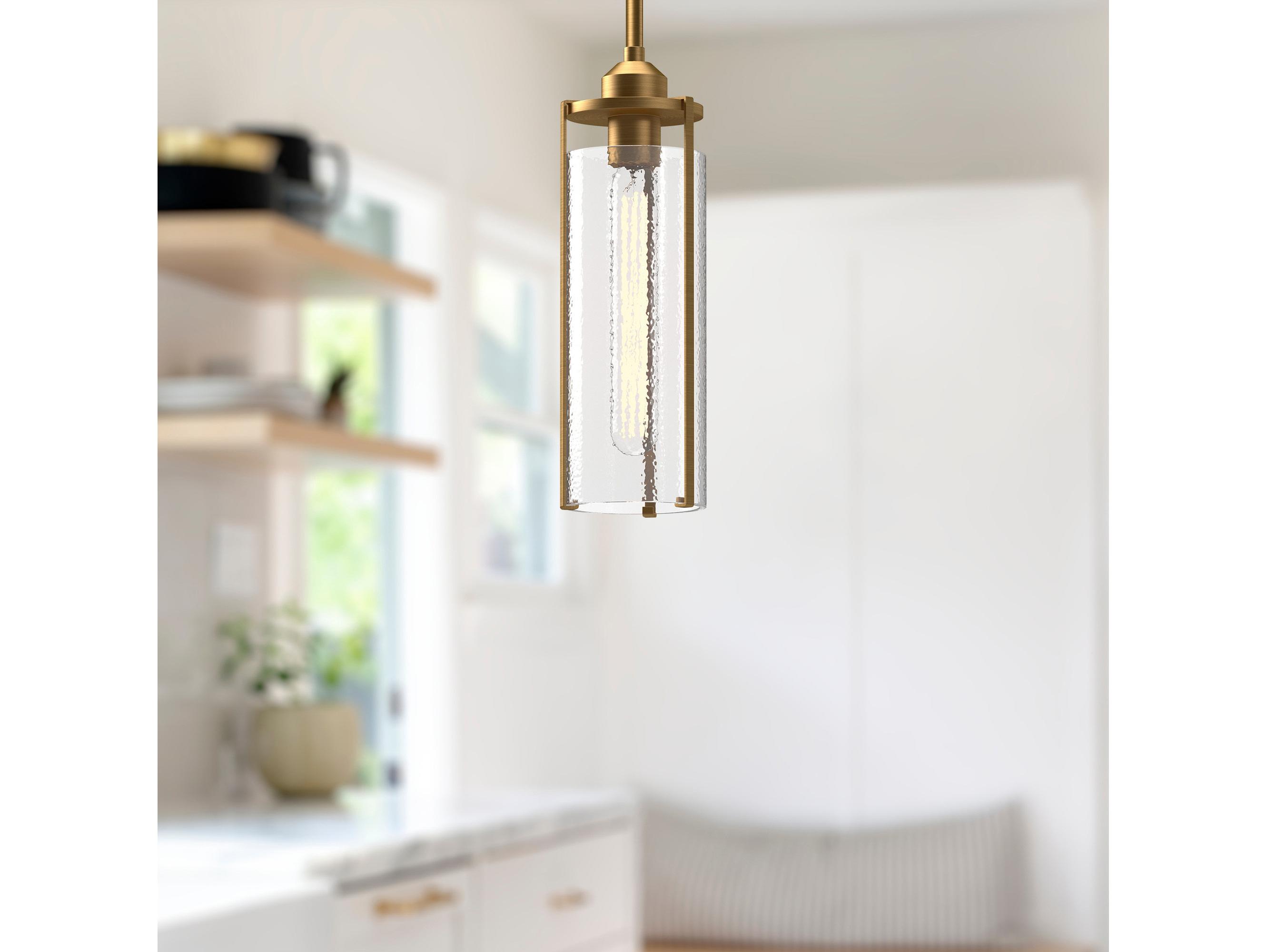 Alora Mood Belmont 1-Light Aged Gold Cylinder Mini Pendant