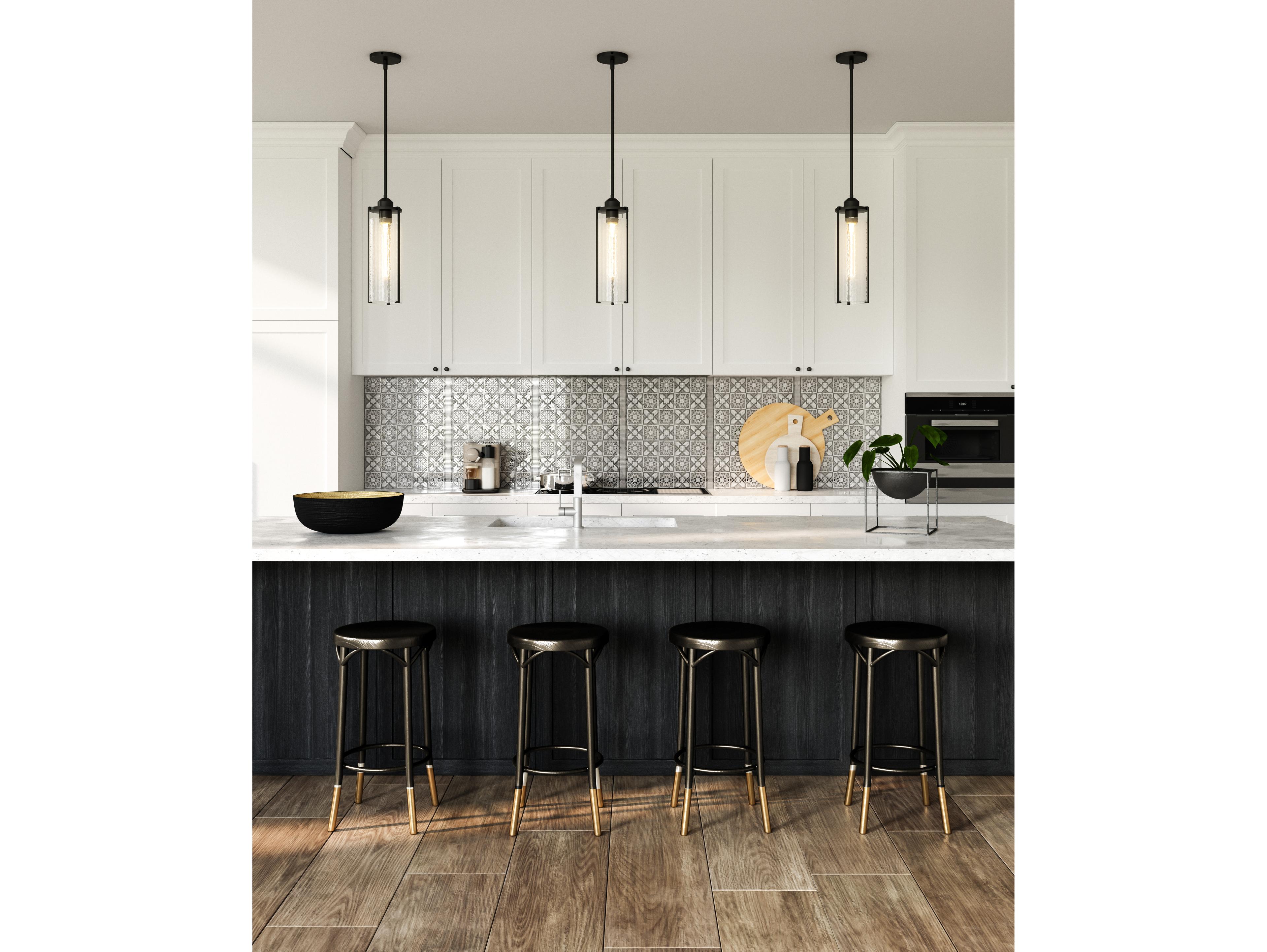 Alora Mood Belmont 1-Light Matte Black Cylinder Mini Pendant