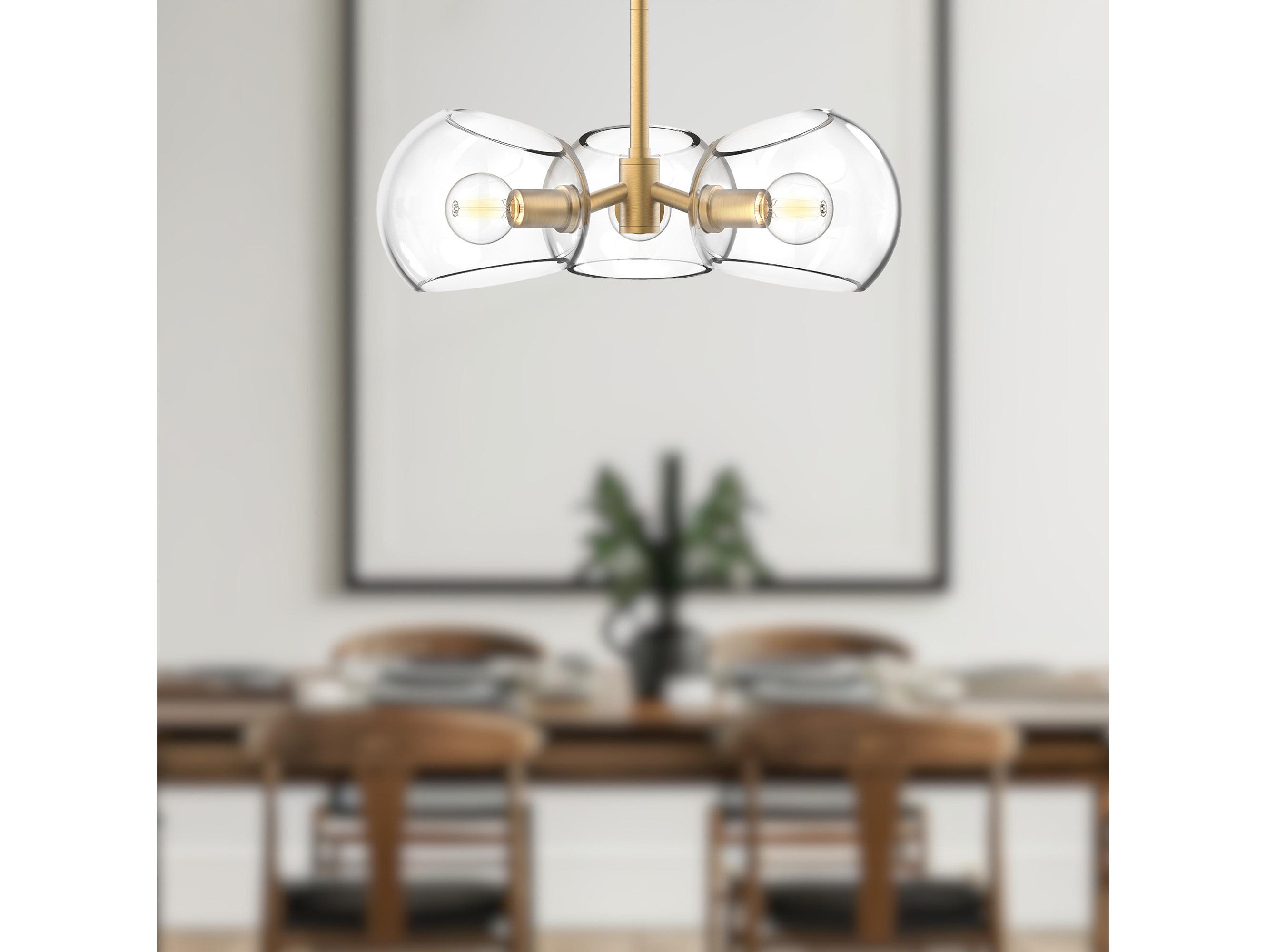 Alora Mood Willow 3-Light Brushed Gold Globe Pendant