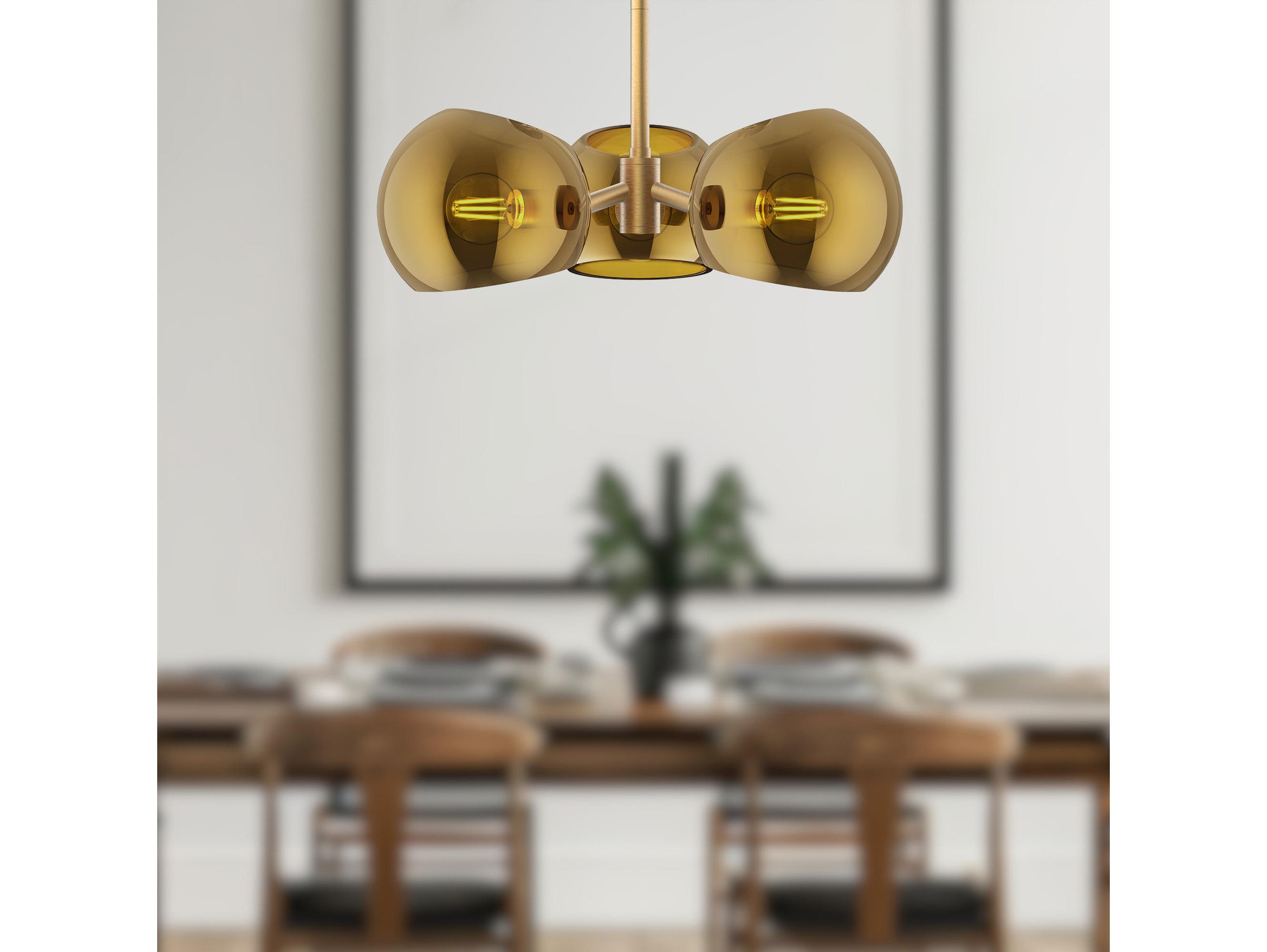 Alora Mood Willow 3-Light Brushed Gold Globe Pendant