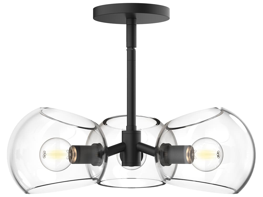 Alora Mood Willow 3-Light Matte Black Globe Pendant