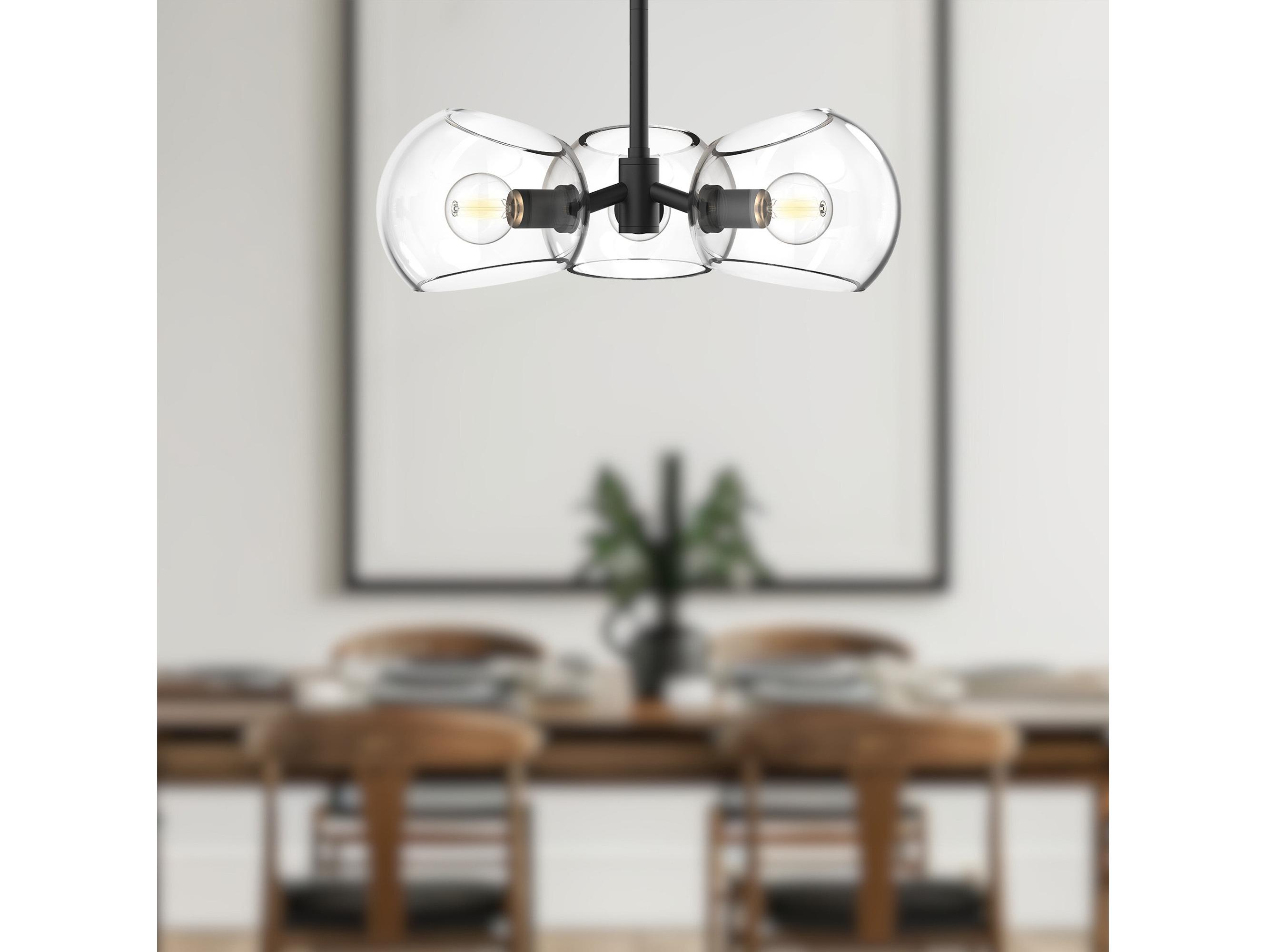 Alora Mood Willow 3-Light Matte Black Globe Pendant