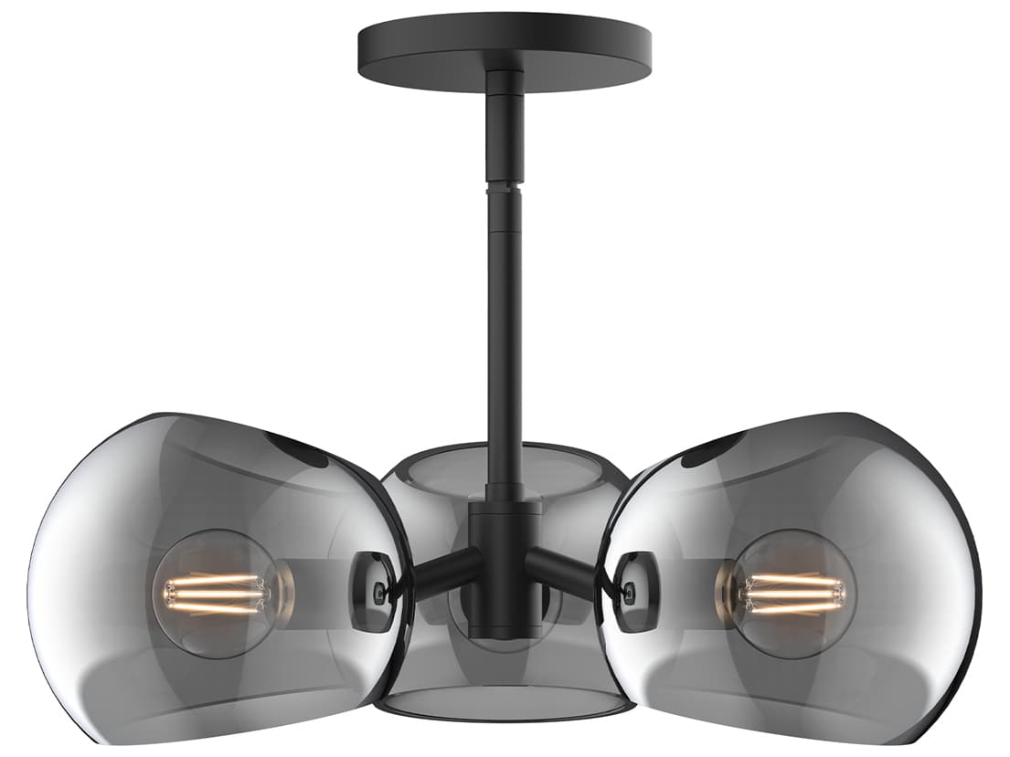 Alora Mood Willow 3-Light Matte Black Globe Pendant