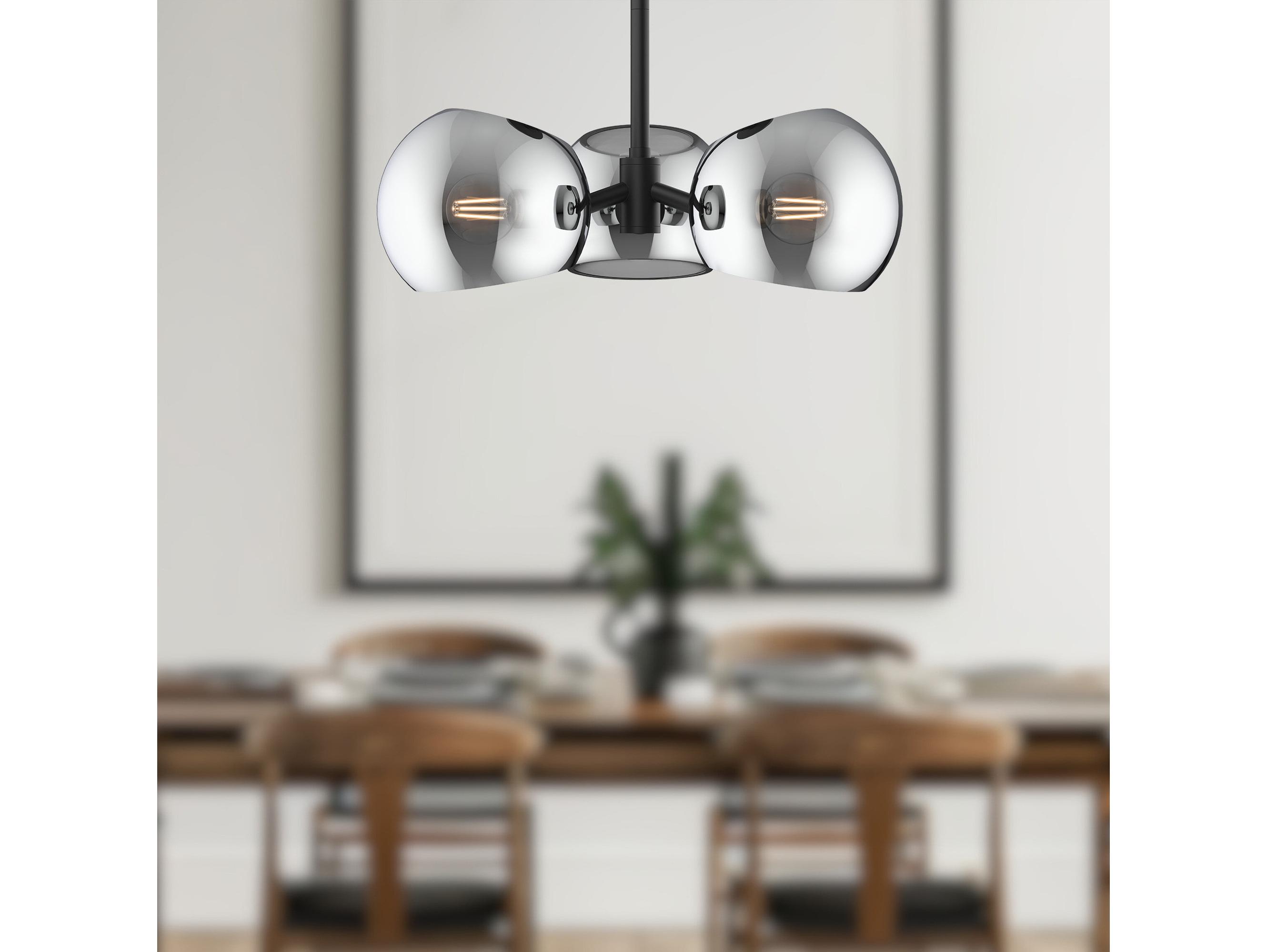 Alora Mood Willow 3-Light Matte Black Globe Pendant