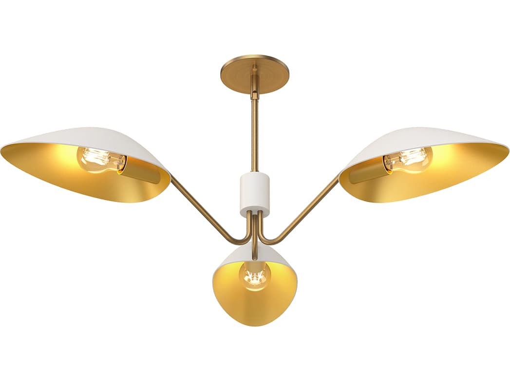 Alora Mood Oscar 3-Light Aged Gold Chandelier