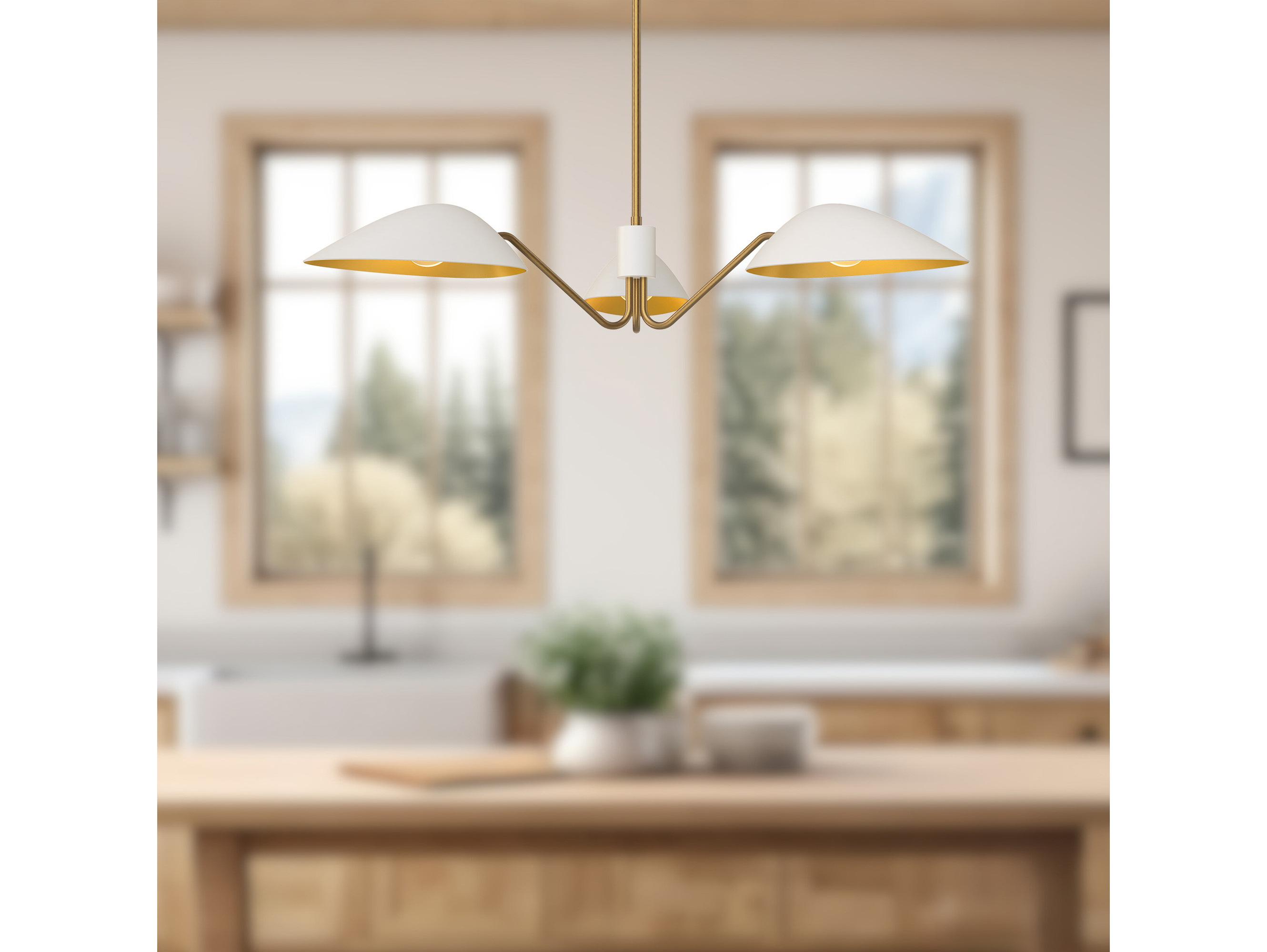 Alora Mood Oscar 3-Light Aged Gold Chandelier