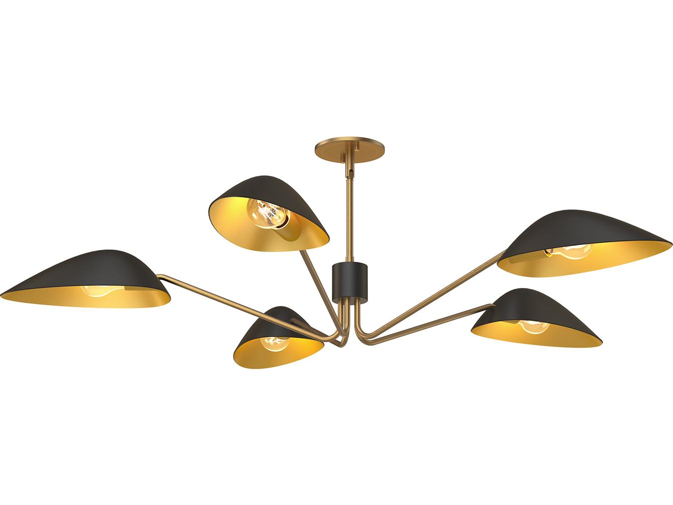 Alora Mood Oscar 5-Light Aged Gold Matte Black Chandelier