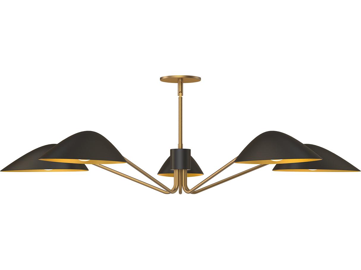 Alora Mood Oscar 5-Light Aged Gold Matte Black Chandelier