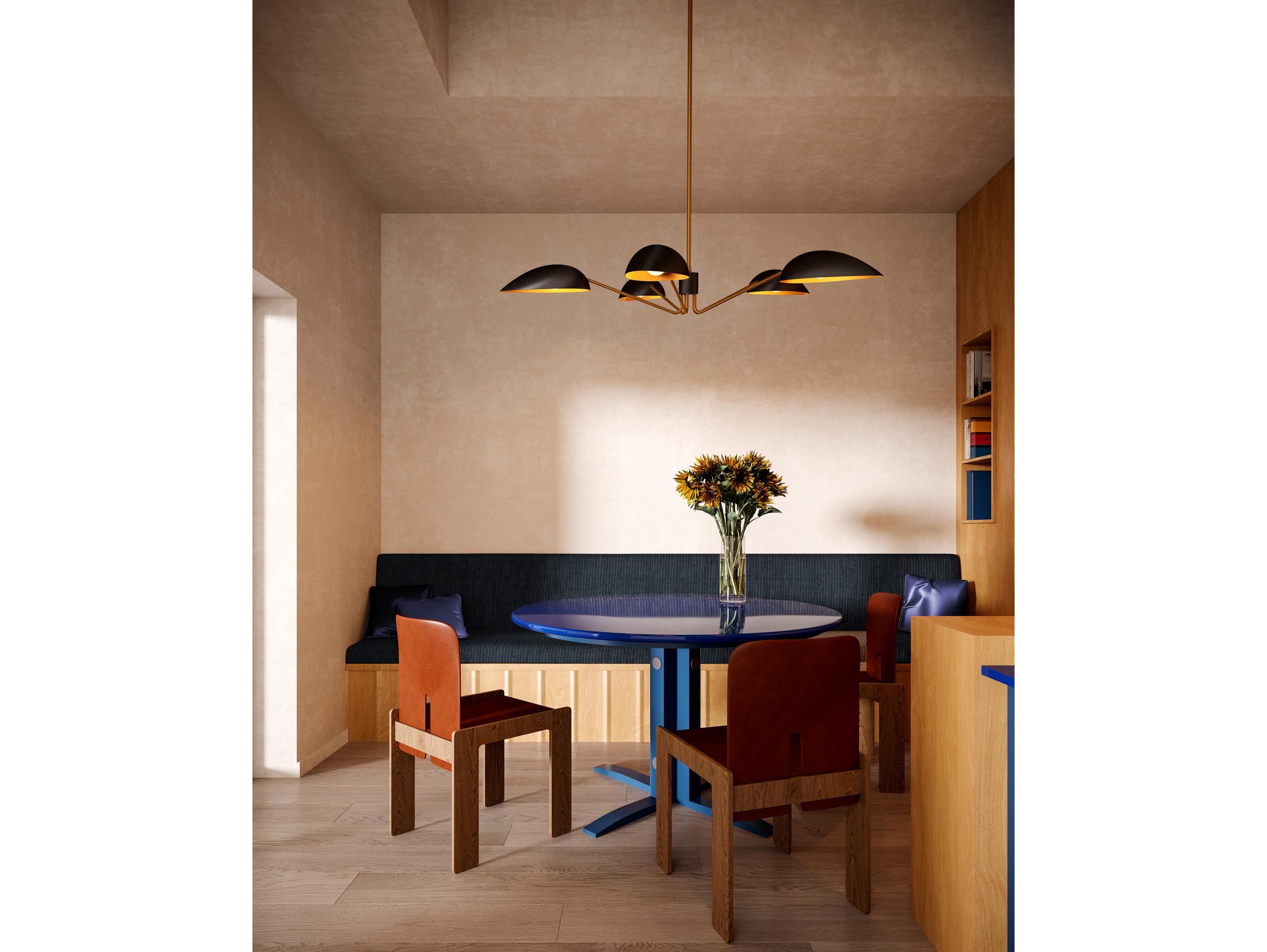 Alora Mood Oscar 5-Light Aged Gold Matte Black Chandelier