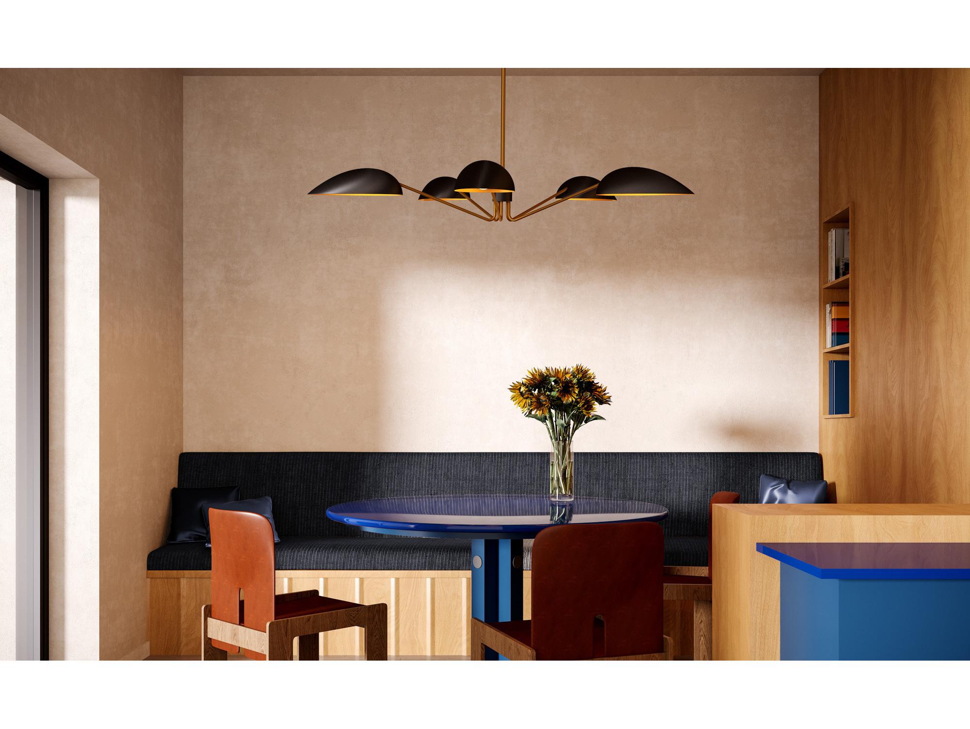 Alora Mood Oscar 5-Light Aged Gold Matte Black Chandelier