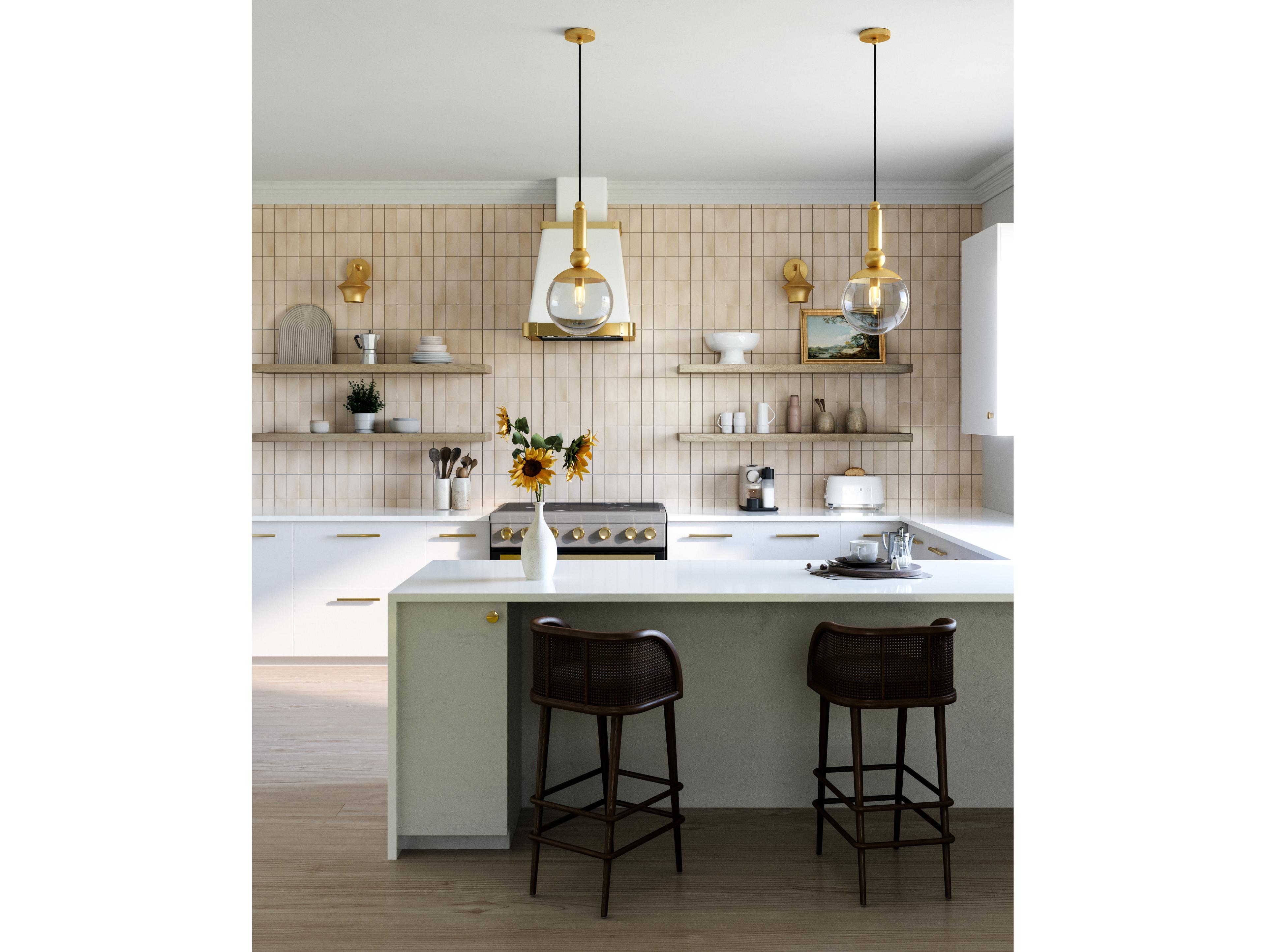 Alora Mood Delilah 1-Light Brushed Gold Globe Mini Pendant