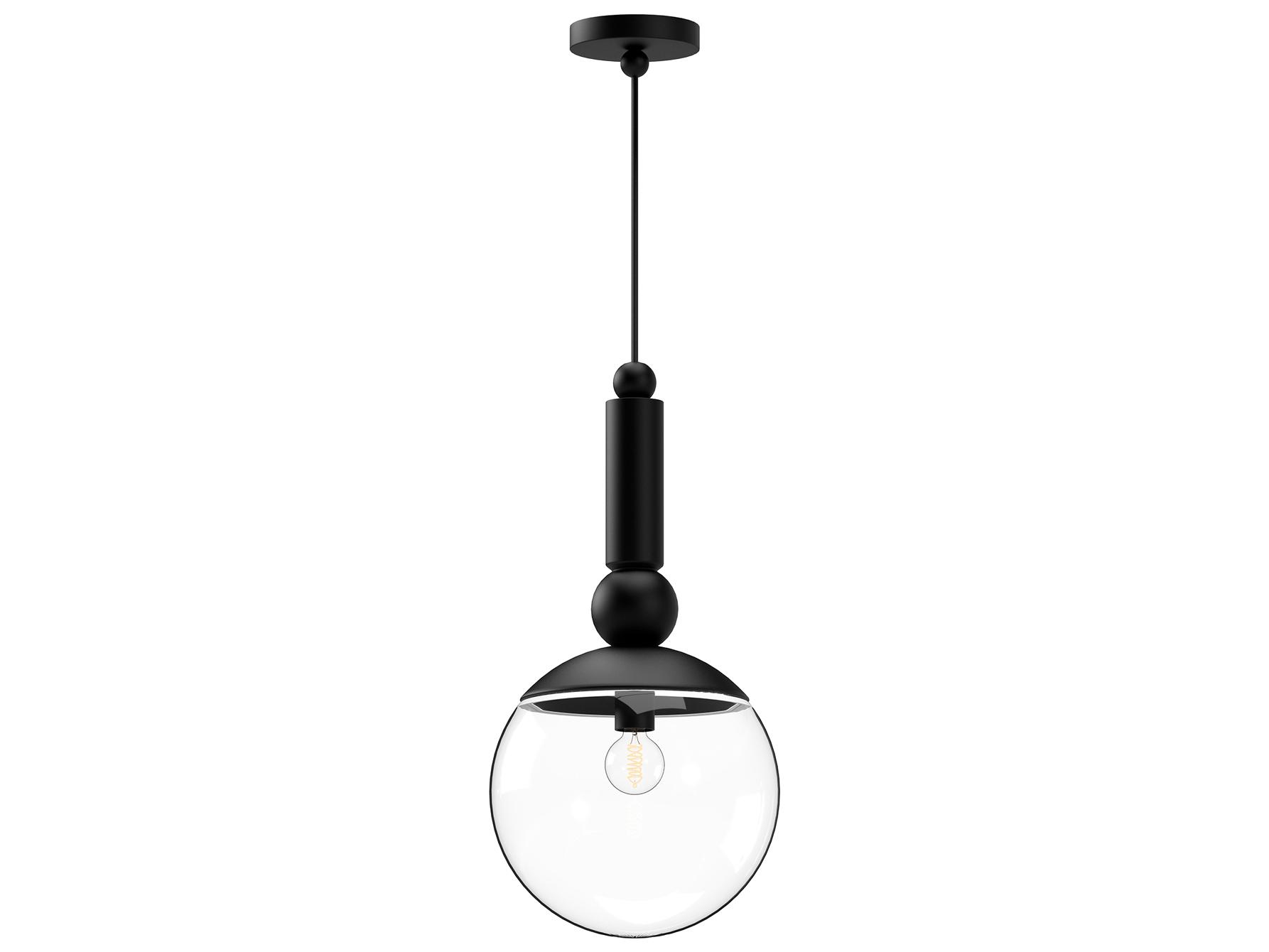 Alora Mood Delilah 1-Light Matte Black Globe Mini Pendant