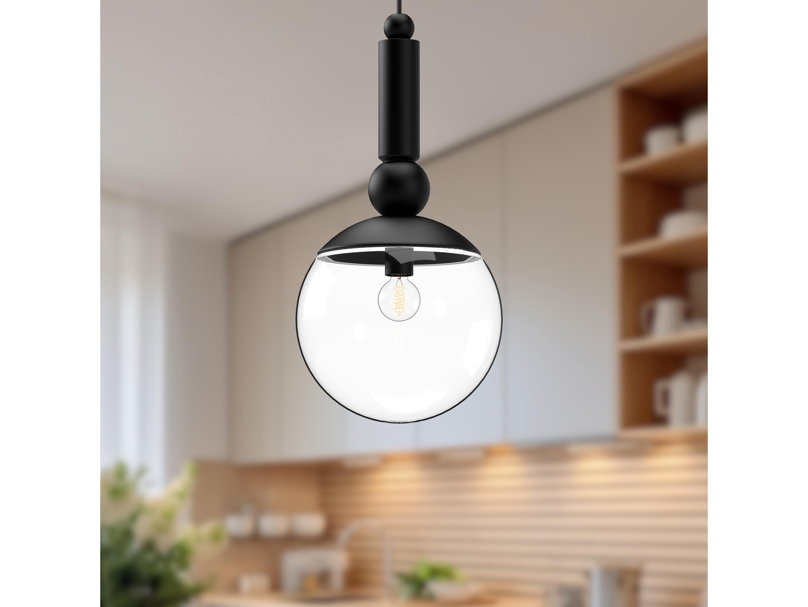 Alora Mood Delilah 1-Light Matte Black Globe Mini Pendant
