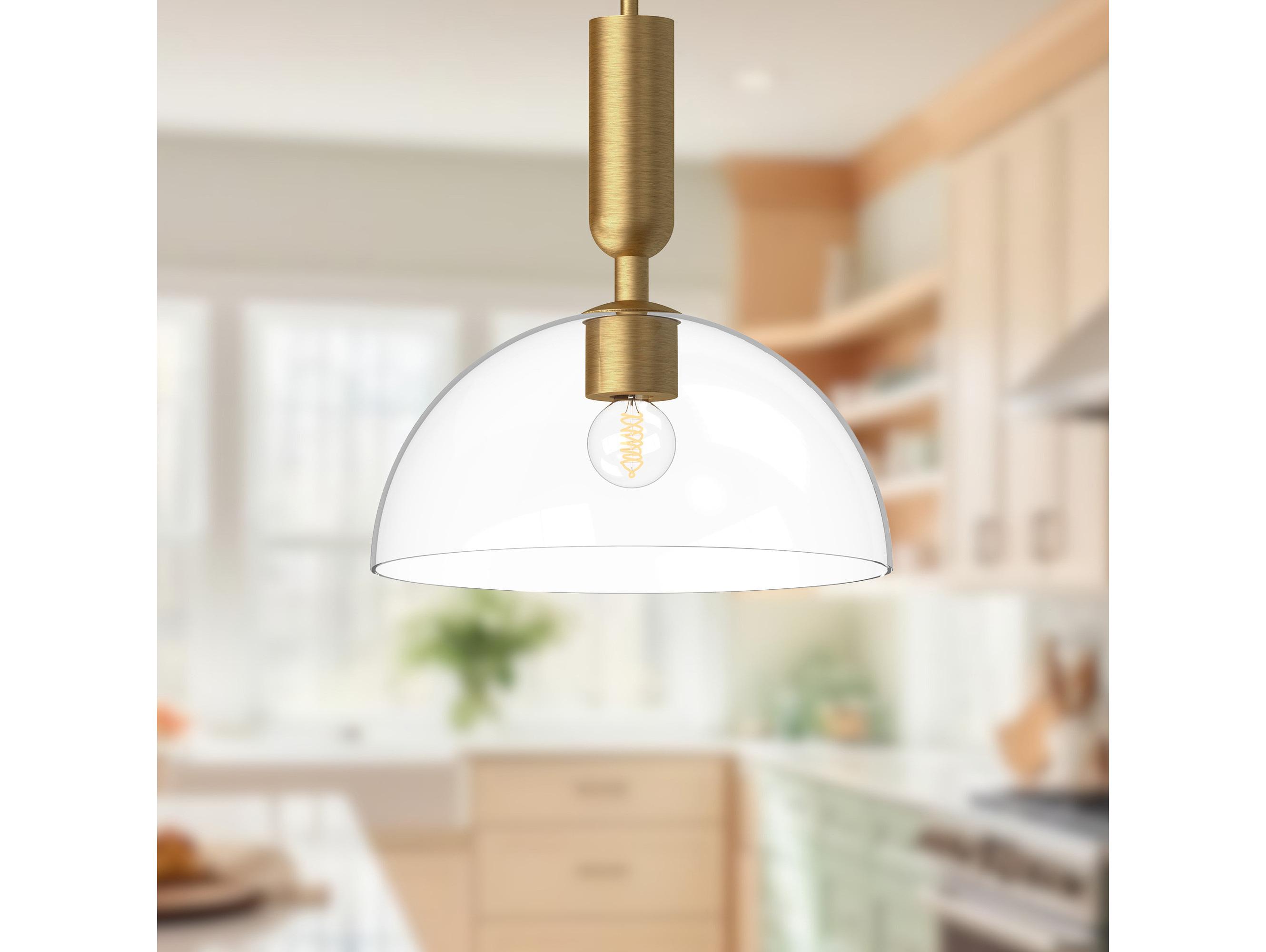 Alora Mood Jude 1-Light Brushed Gold Dome Mini Pendant