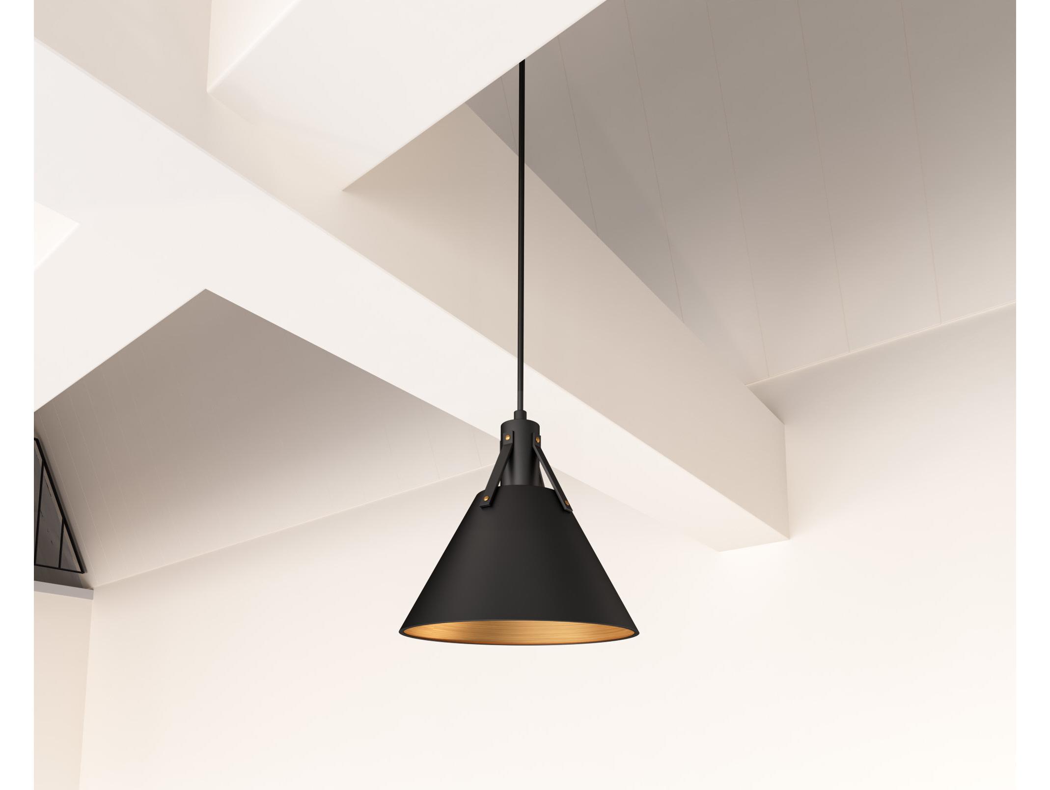 Alora Mood Archer 1-Light Matte Black Mini Pendant