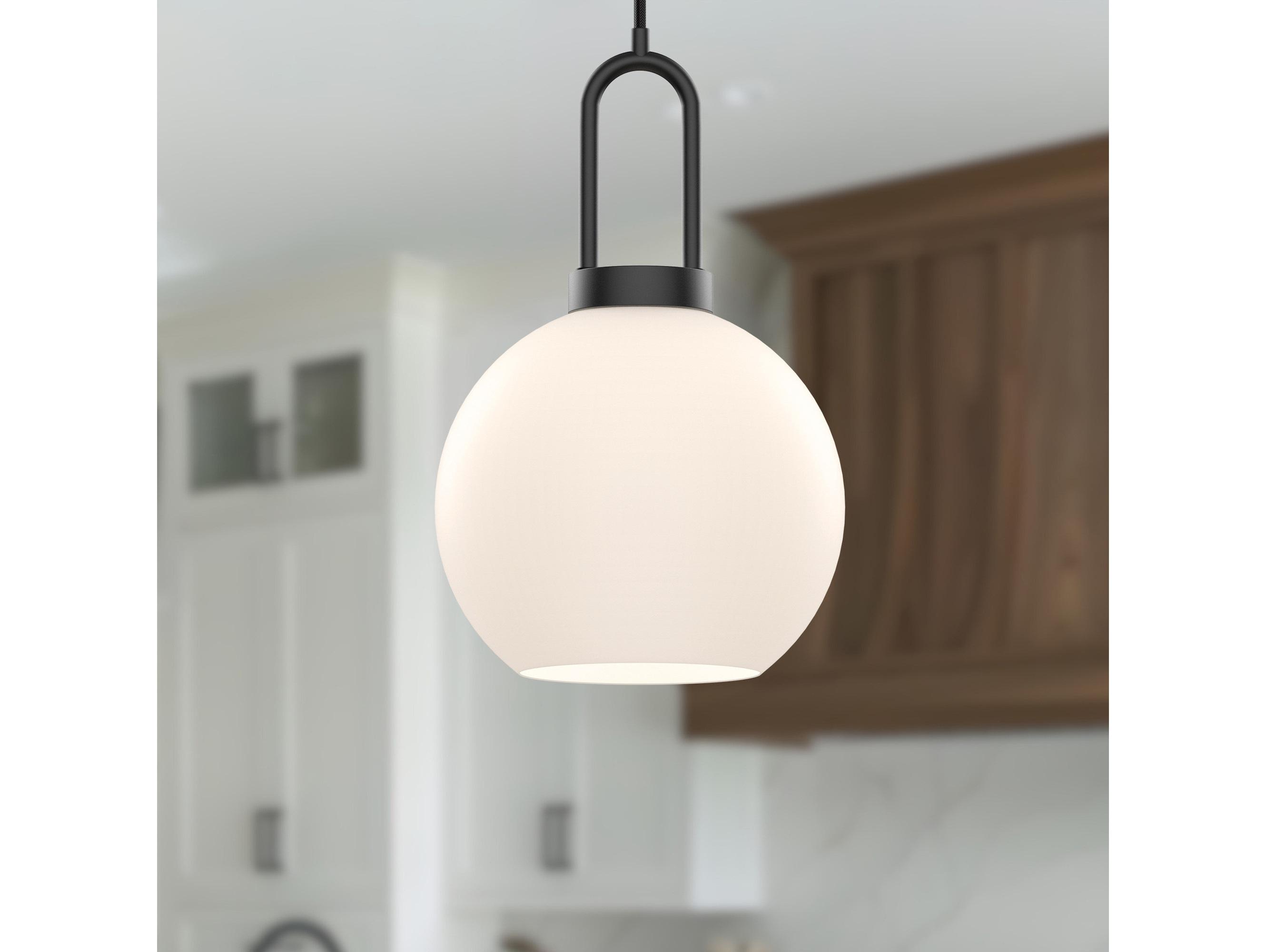 Alora Mood Soji 1-Light Matte Black Globe Mini Pendant