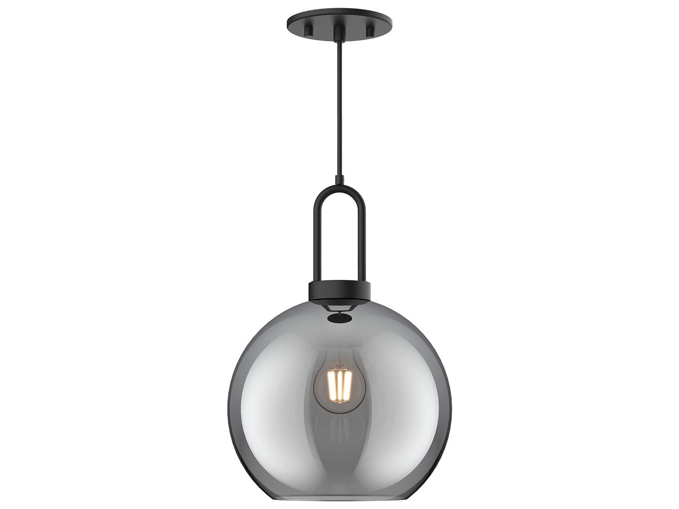 Alora Mood Soji 1-Light Matte Black Globe Mini Pendant
