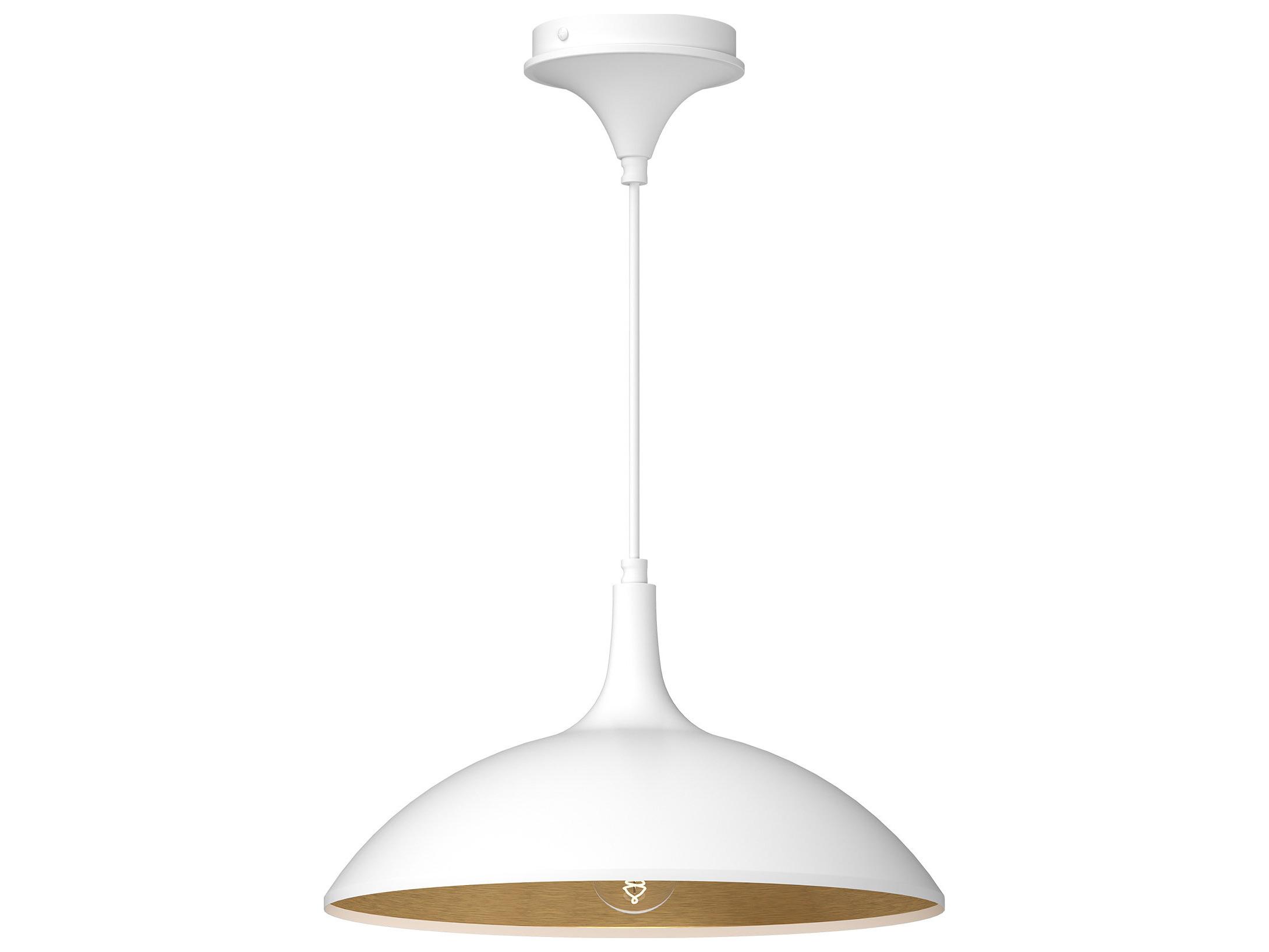 Alora Mood Abel 1-Light White Dome Pendant