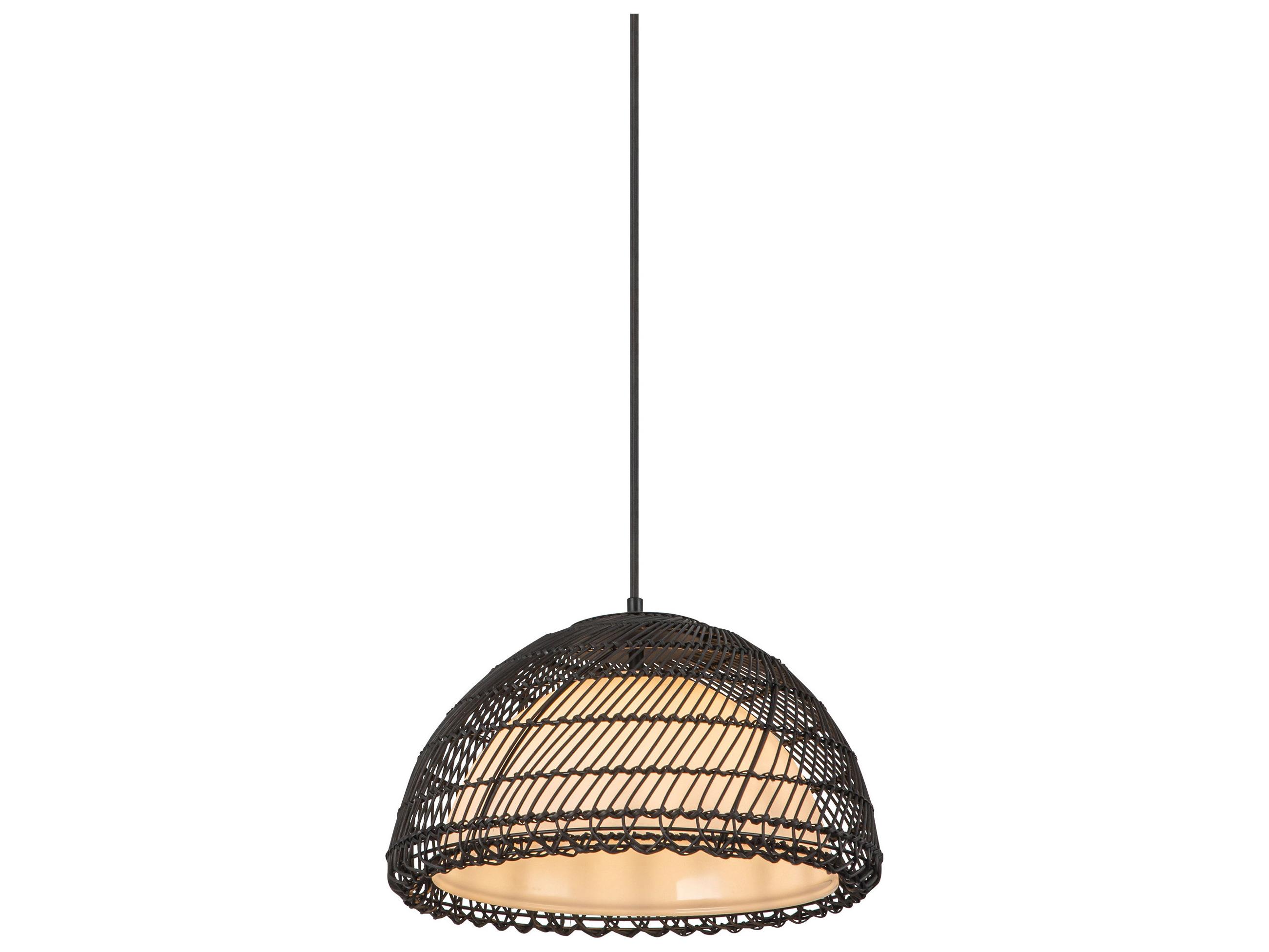 Alora Mood Bondi 1-Light Matte Black Dome Pendant