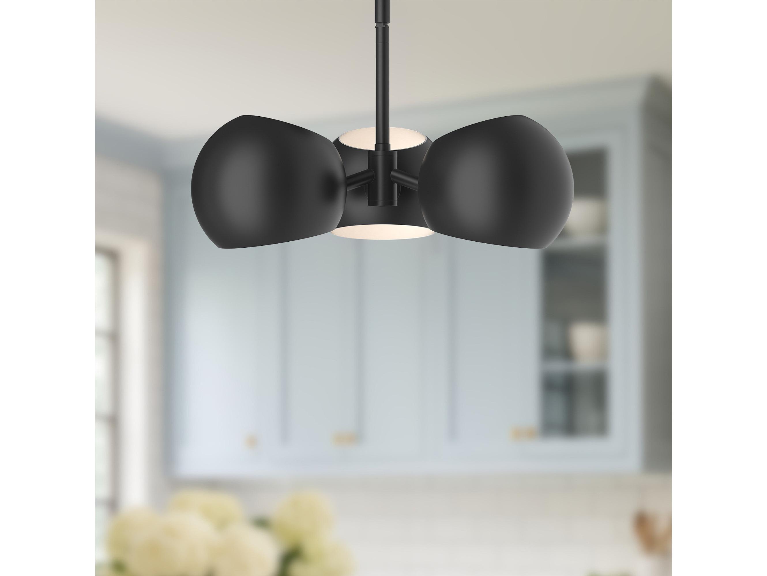 Alora Mood Willow 3-Light Matte Black Globe Pendant