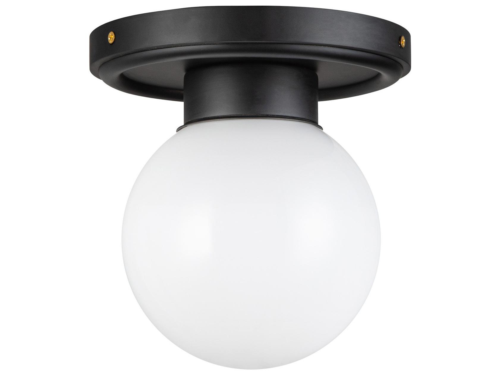 Alora Mood Fiore 1-Light Matte Black Globe Semi Flush Mount