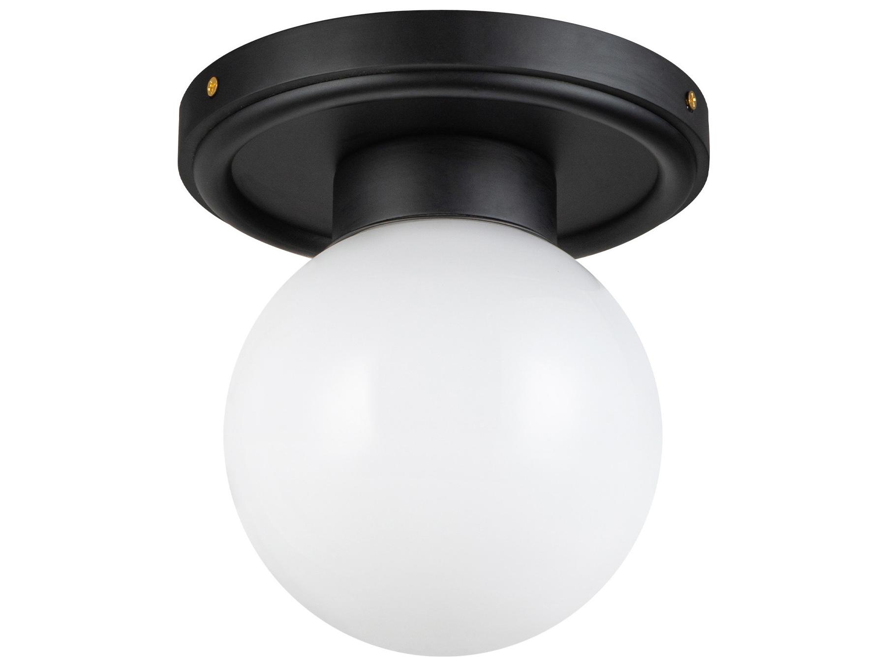 Alora Mood Fiore 1-Light Matte Black Globe Semi Flush Mount