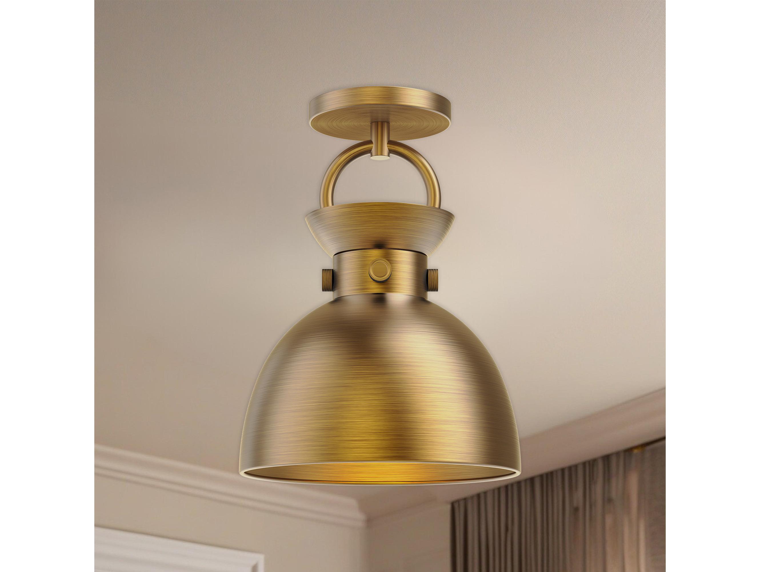 Alora Mood Waldo 1-Light Aged Gold Semi Flush Mount