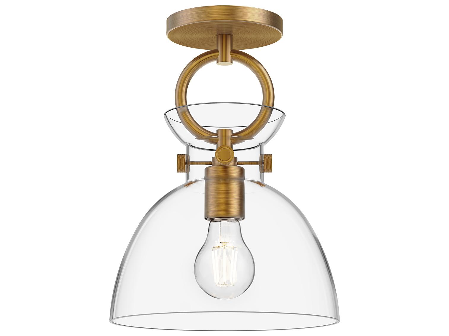 Alora Mood Waldo 1-Light Aged Gold Semi Flush Mount