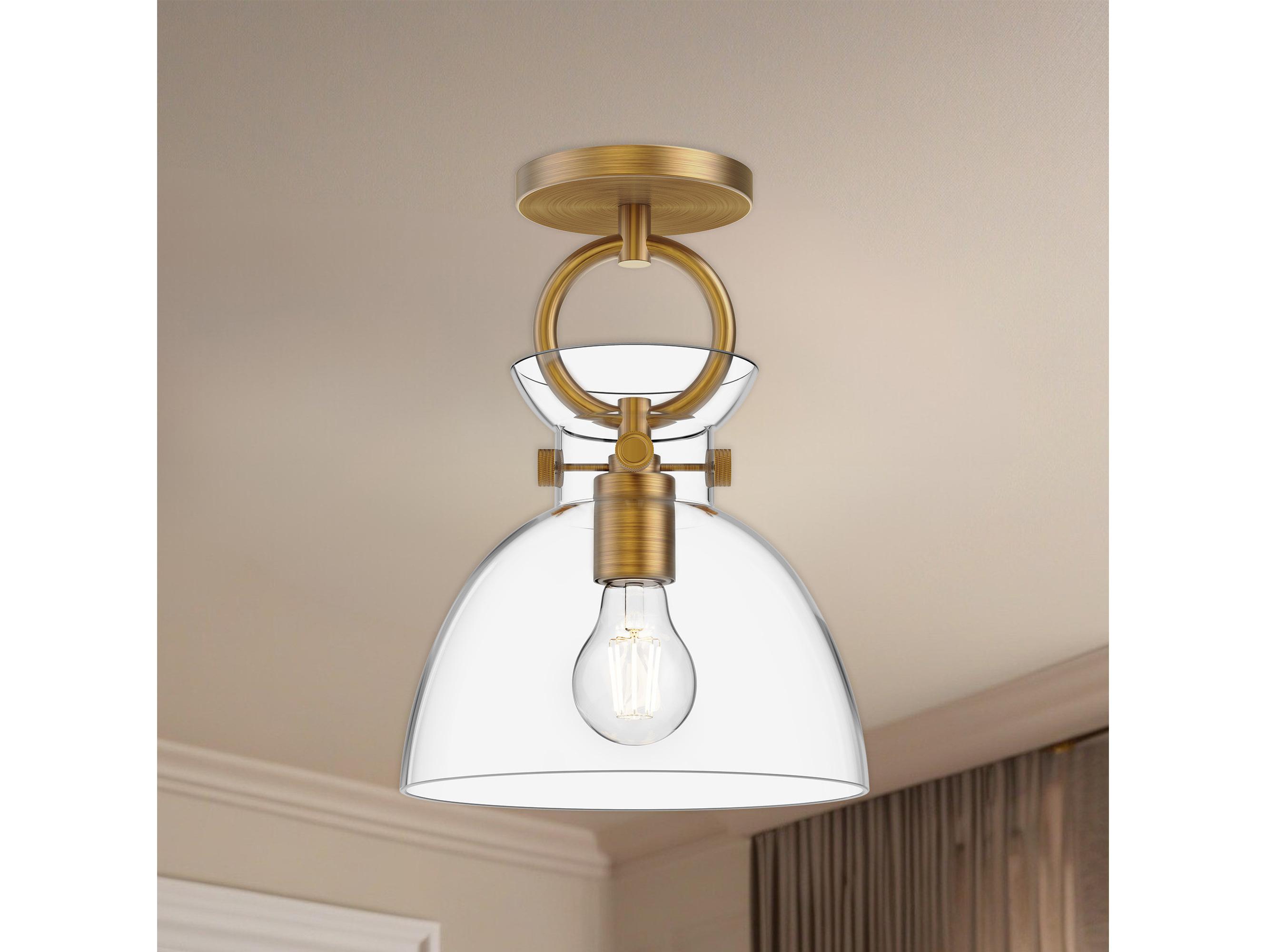 Alora Mood Waldo 1-Light Aged Gold Semi Flush Mount